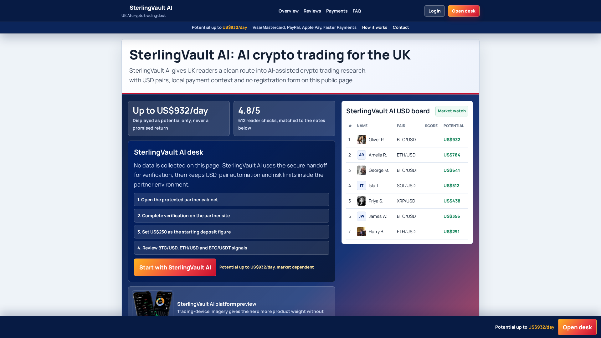 Screenshot of sterlingvault-ai.co.uk