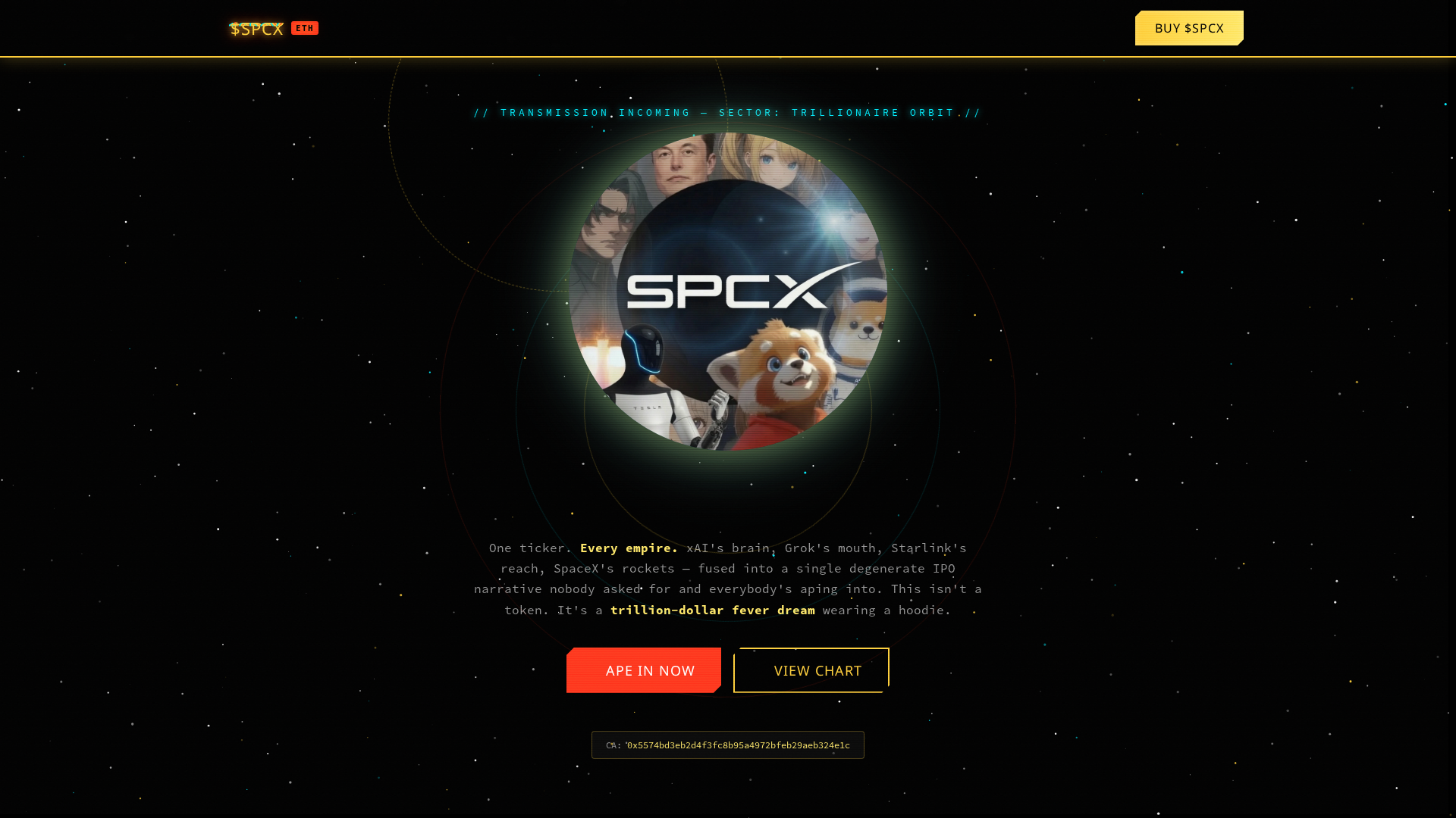 Screenshot of xaigrokstarlinkspacex.com