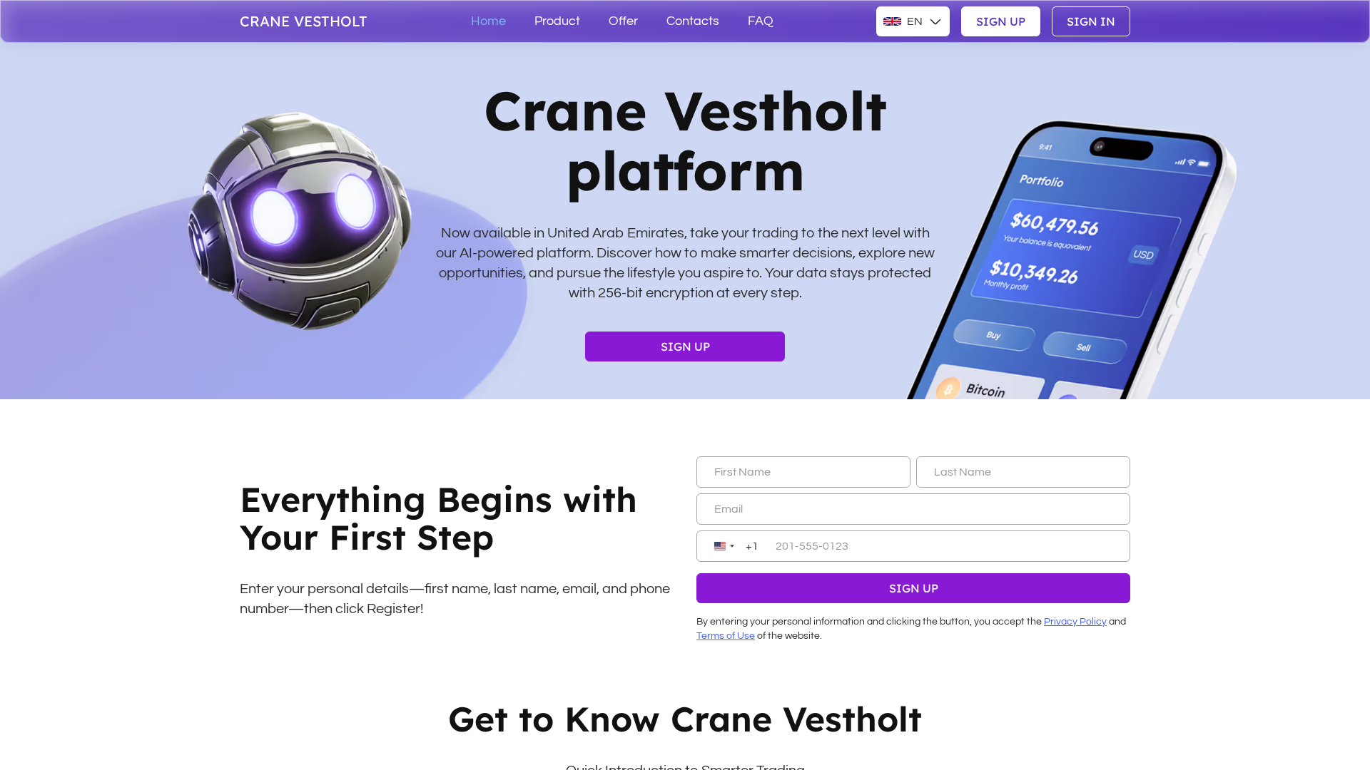 Screenshot of crane-vestholt.com