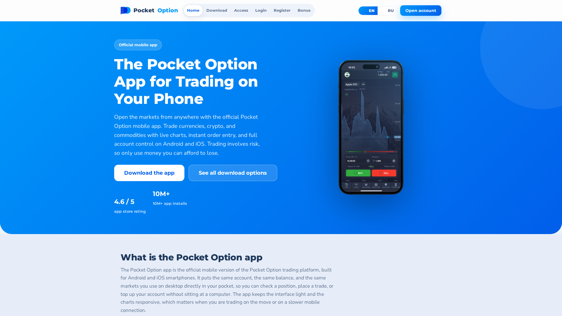 Screenshot of pocketoption-download.com