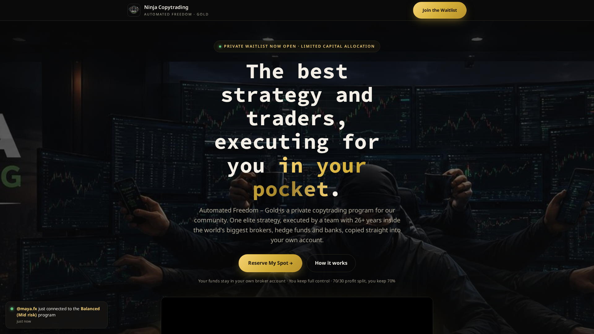 Screenshot of ninjacopytrading.com