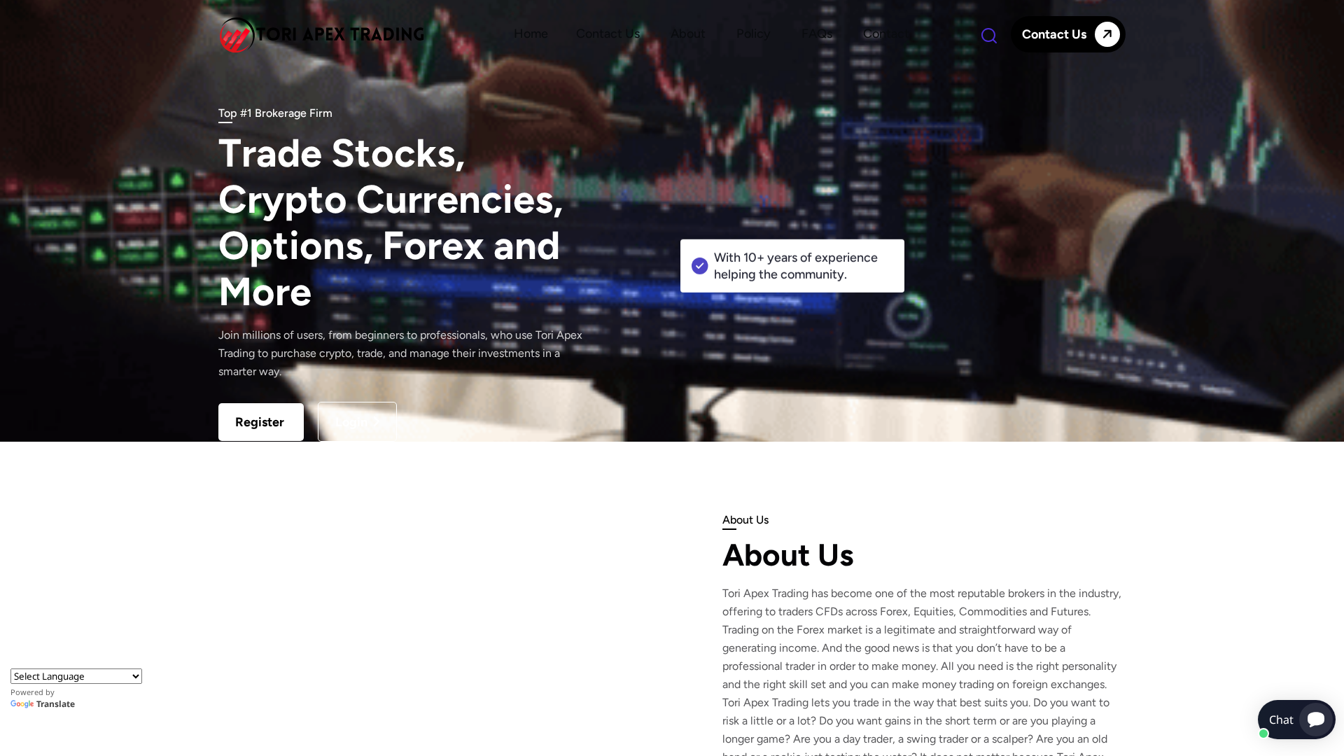 Screenshot of toriapextrading.org