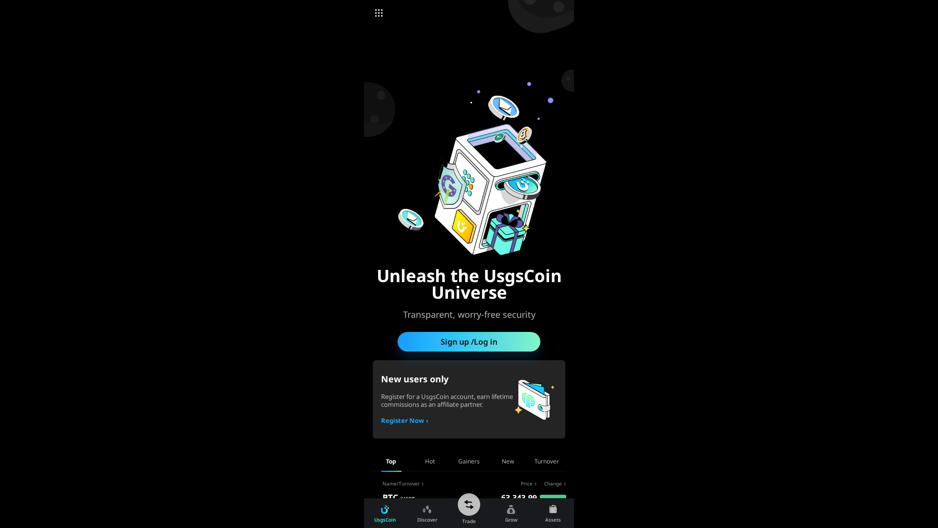Screenshot of usgscoin.com