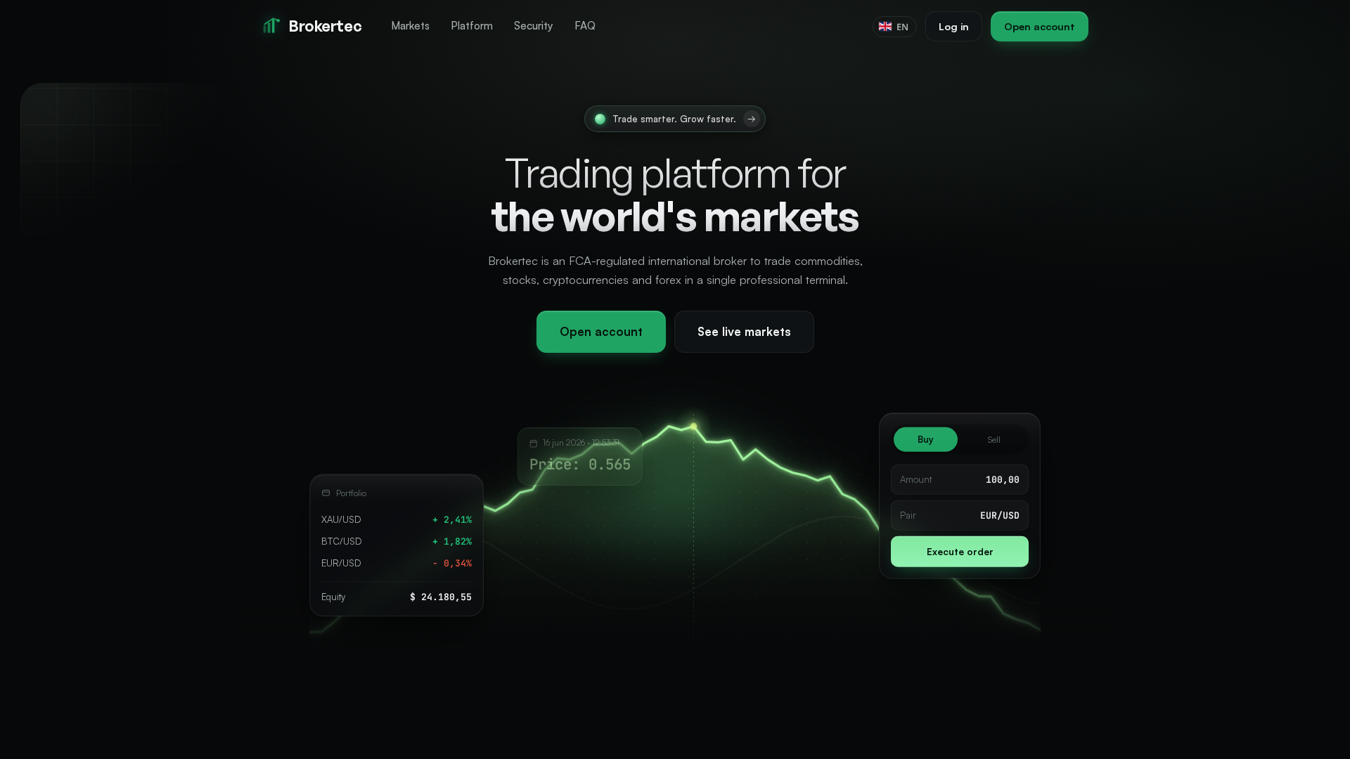 Screenshot of brokertectrader.com