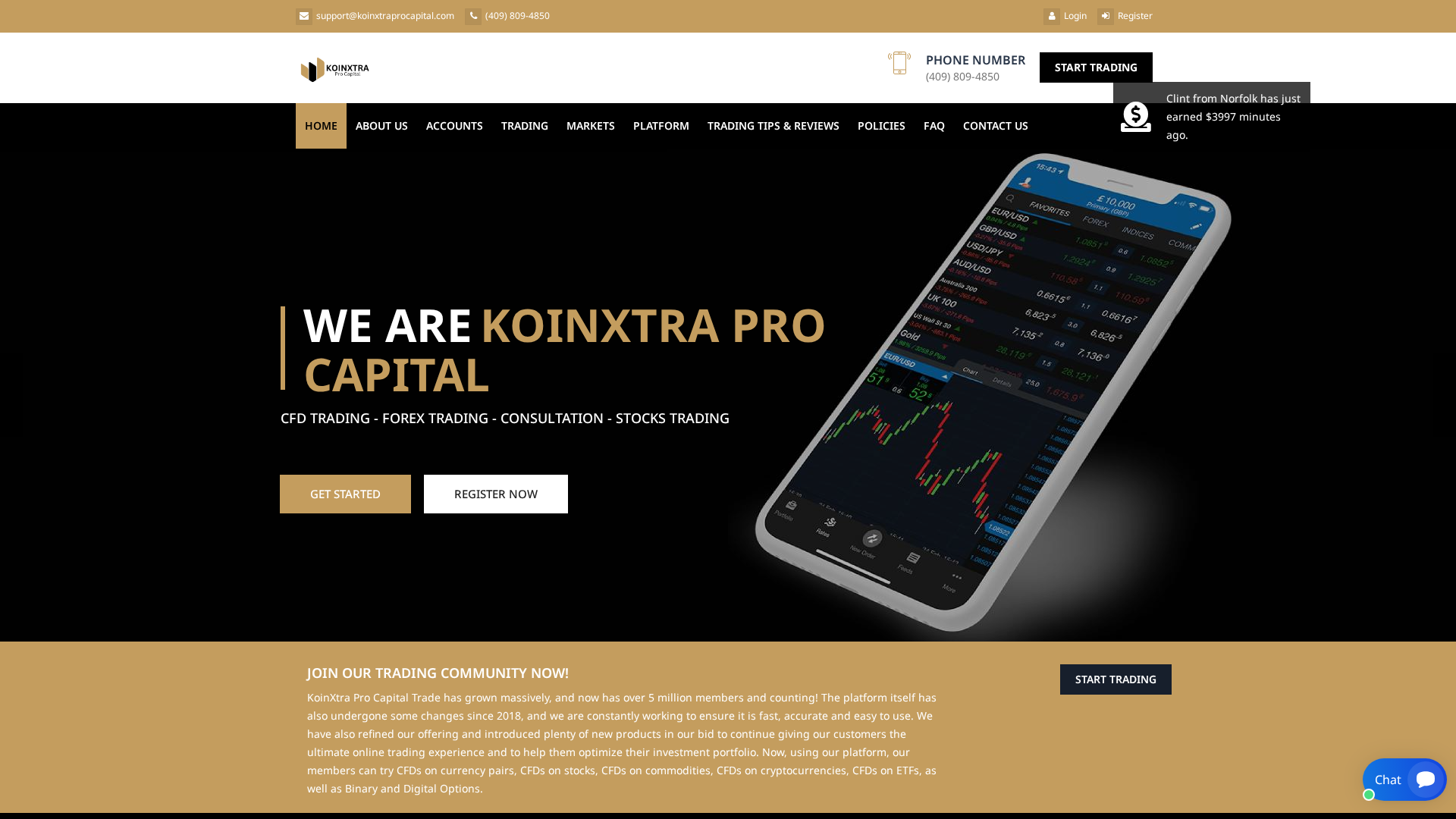 Screenshot of koinxtraprocapital.com