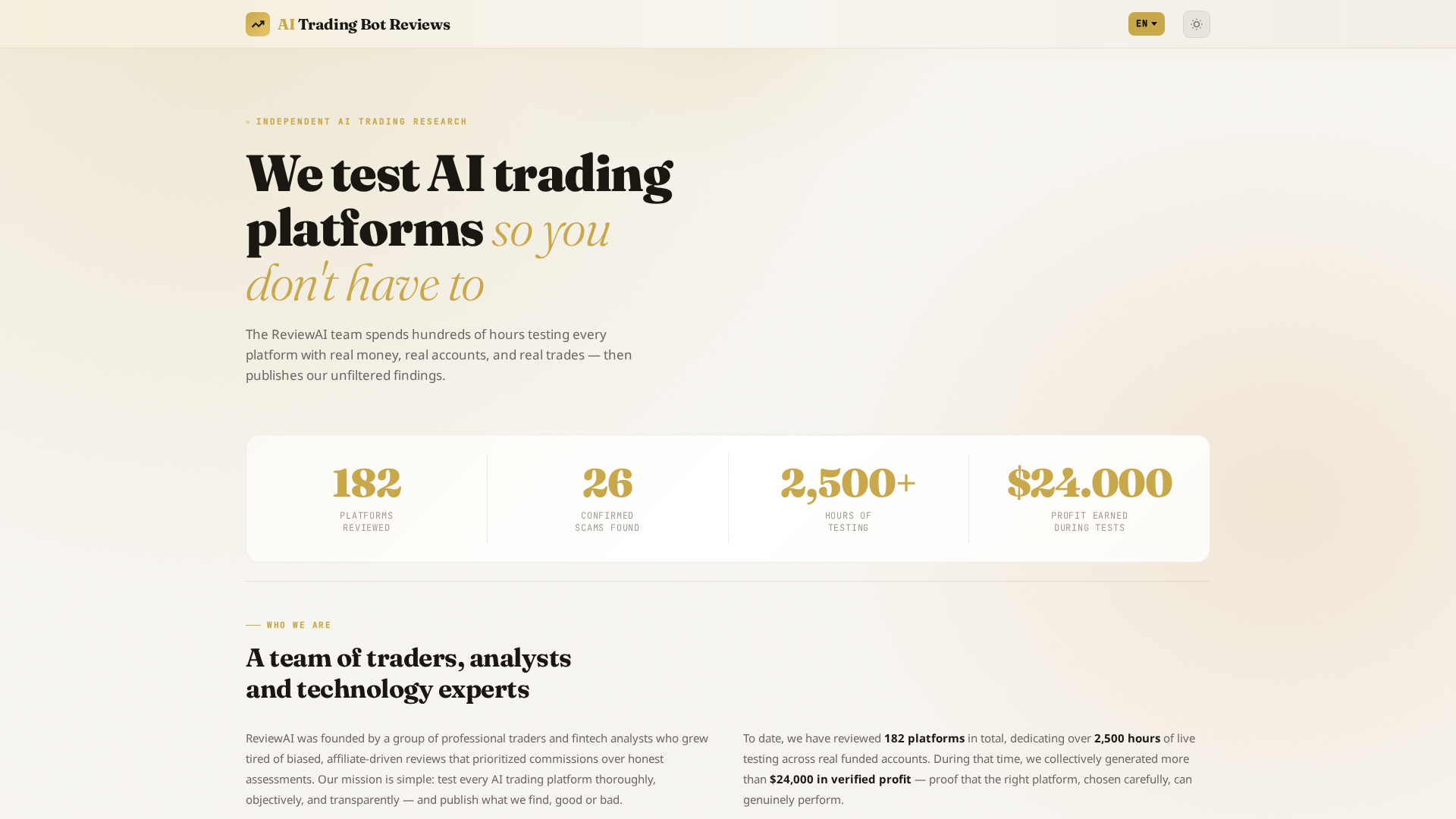 Screenshot of aitradingbotreviews.com
