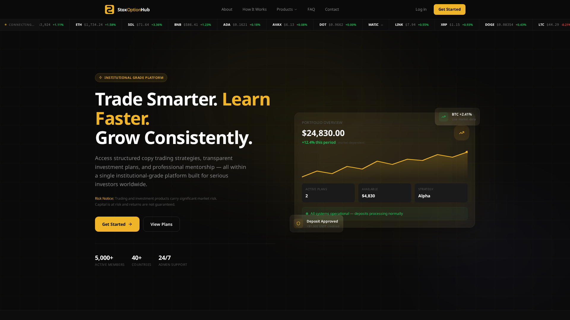 Screenshot of stoxoptionhub.com