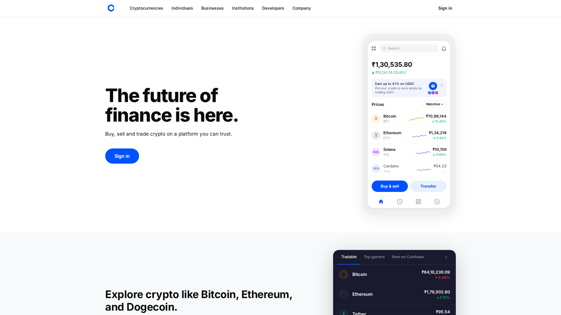 Screenshot of basecoin.co.in