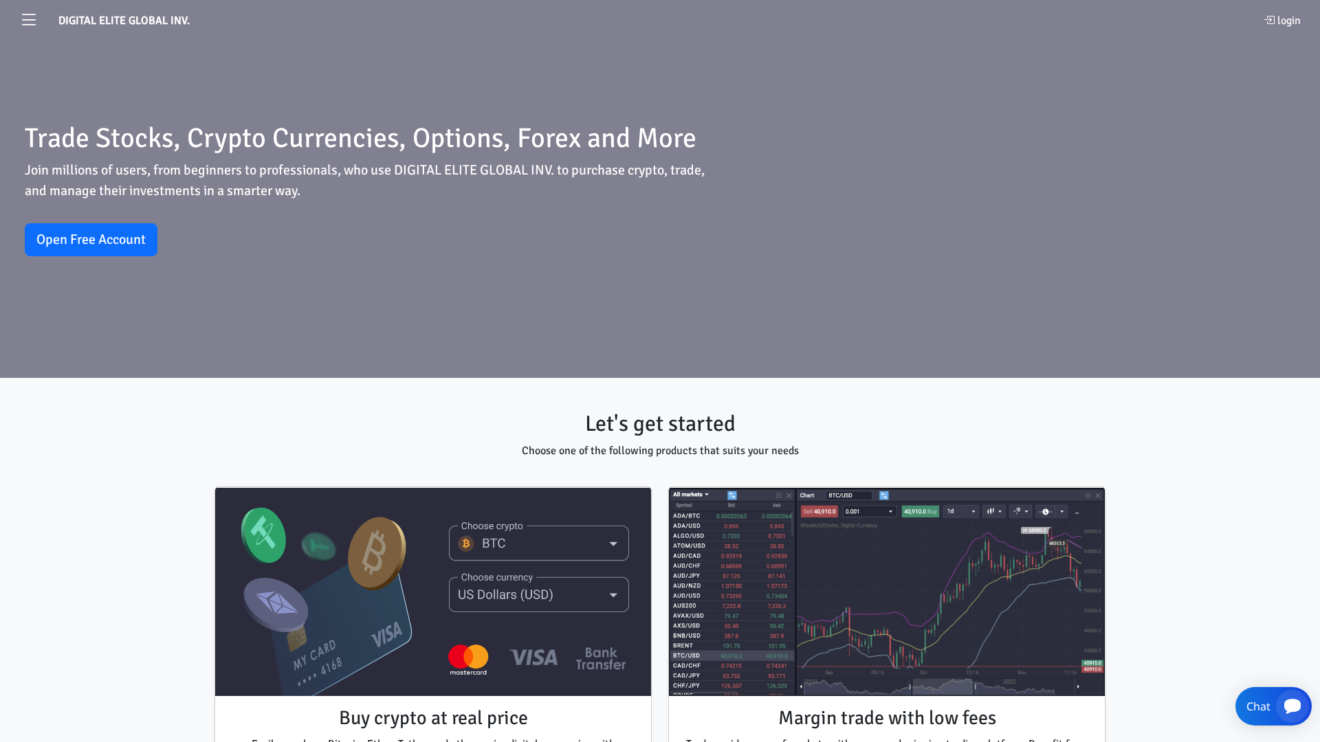 Screenshot of digitaleliteglobalinv.com