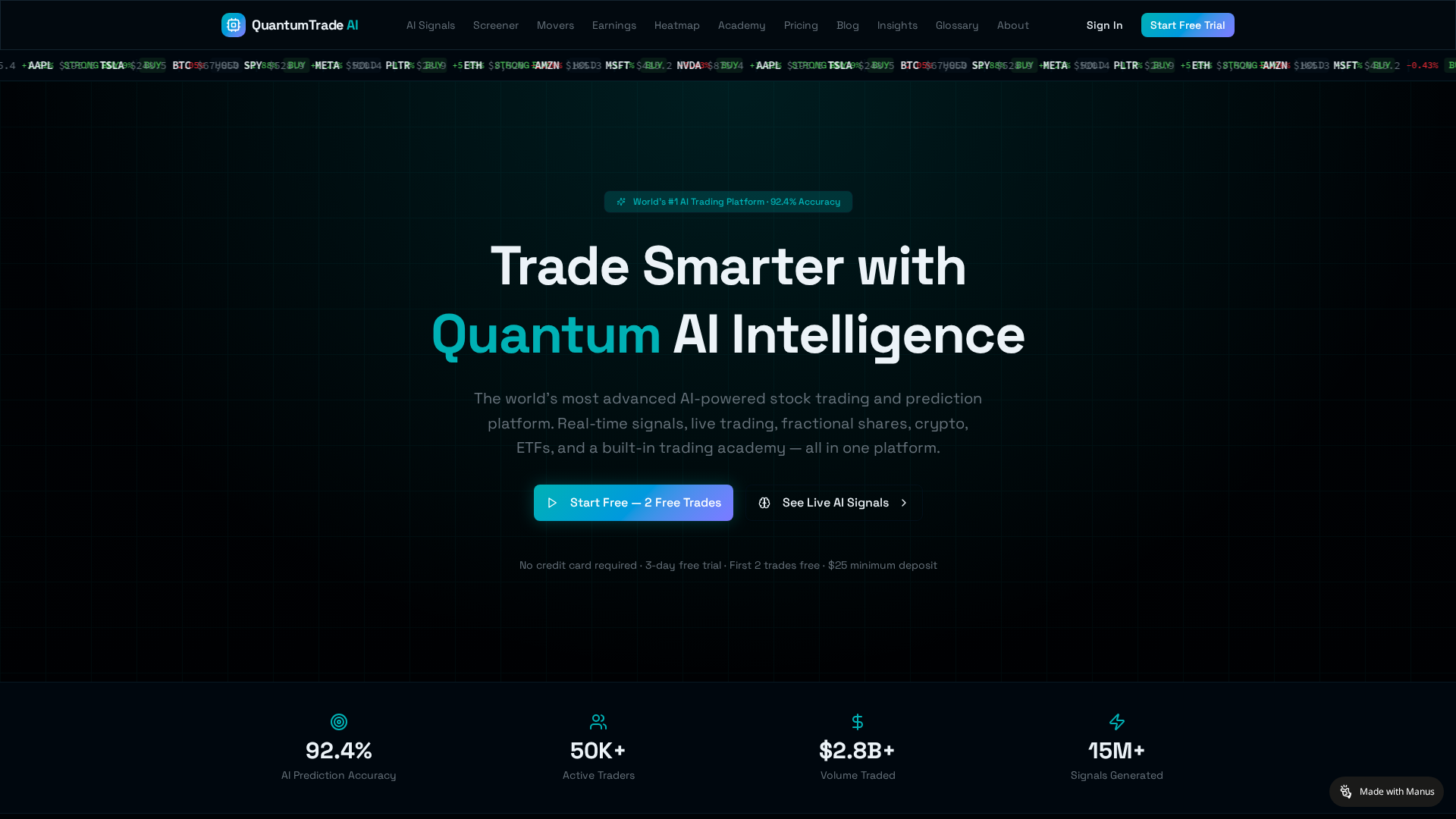 Screenshot of quantumtradesai.com