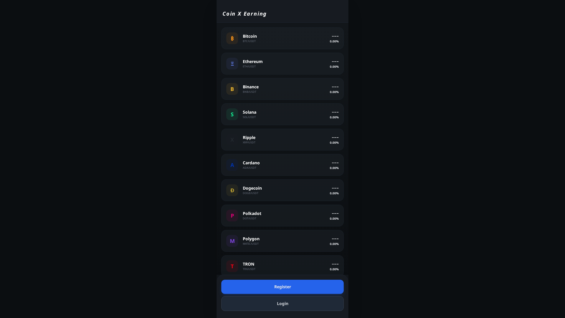 Screenshot of coinxearning.online