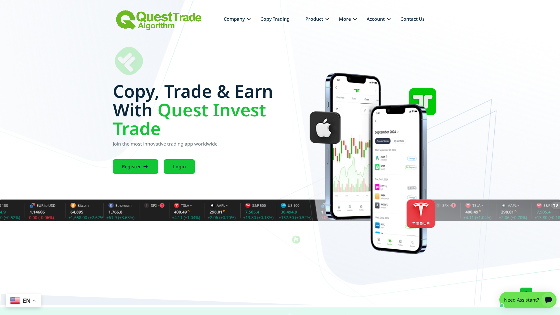 Screenshot of questinvesttrd.com