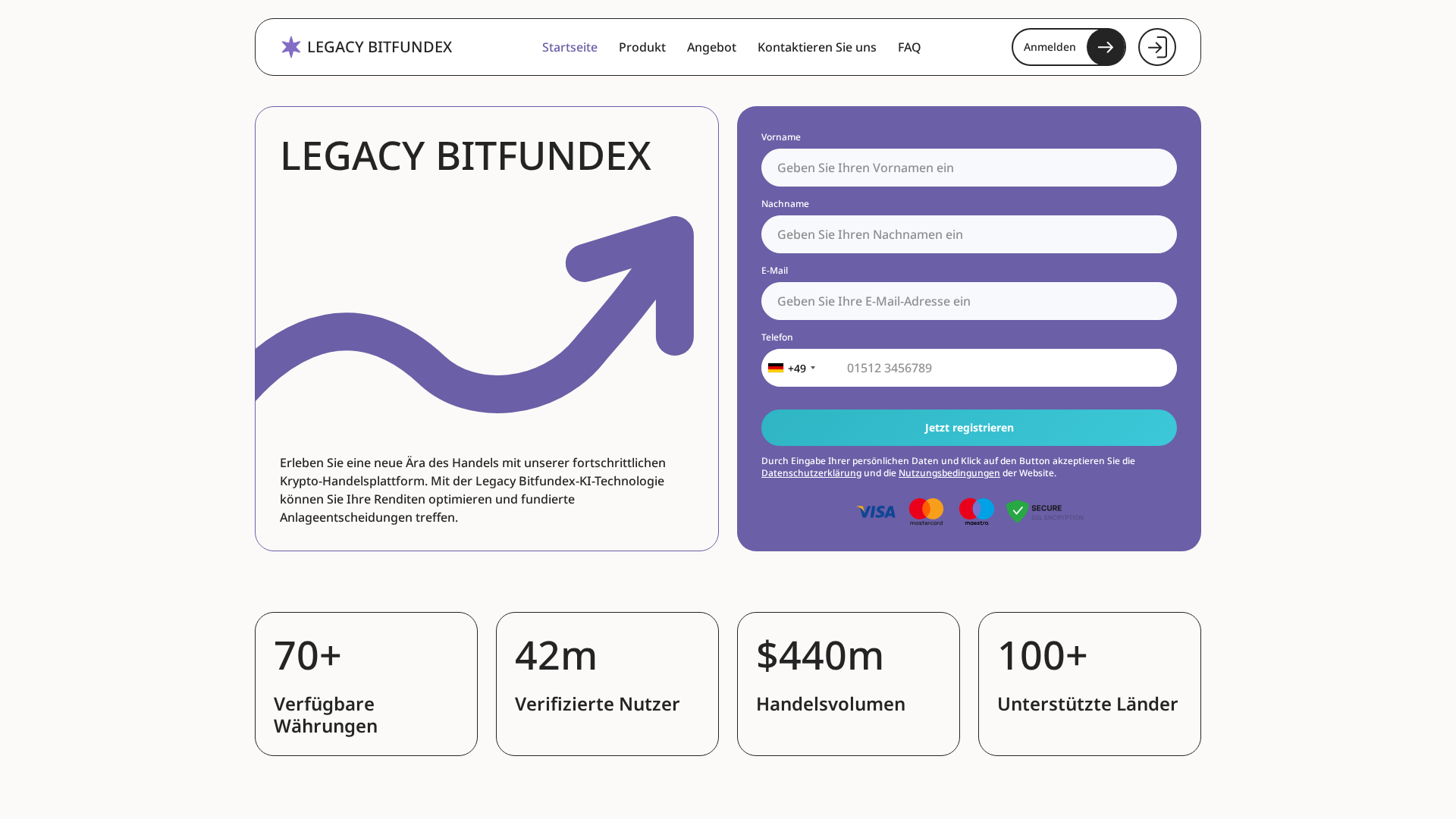 Screenshot of legacybitfundex-de.com