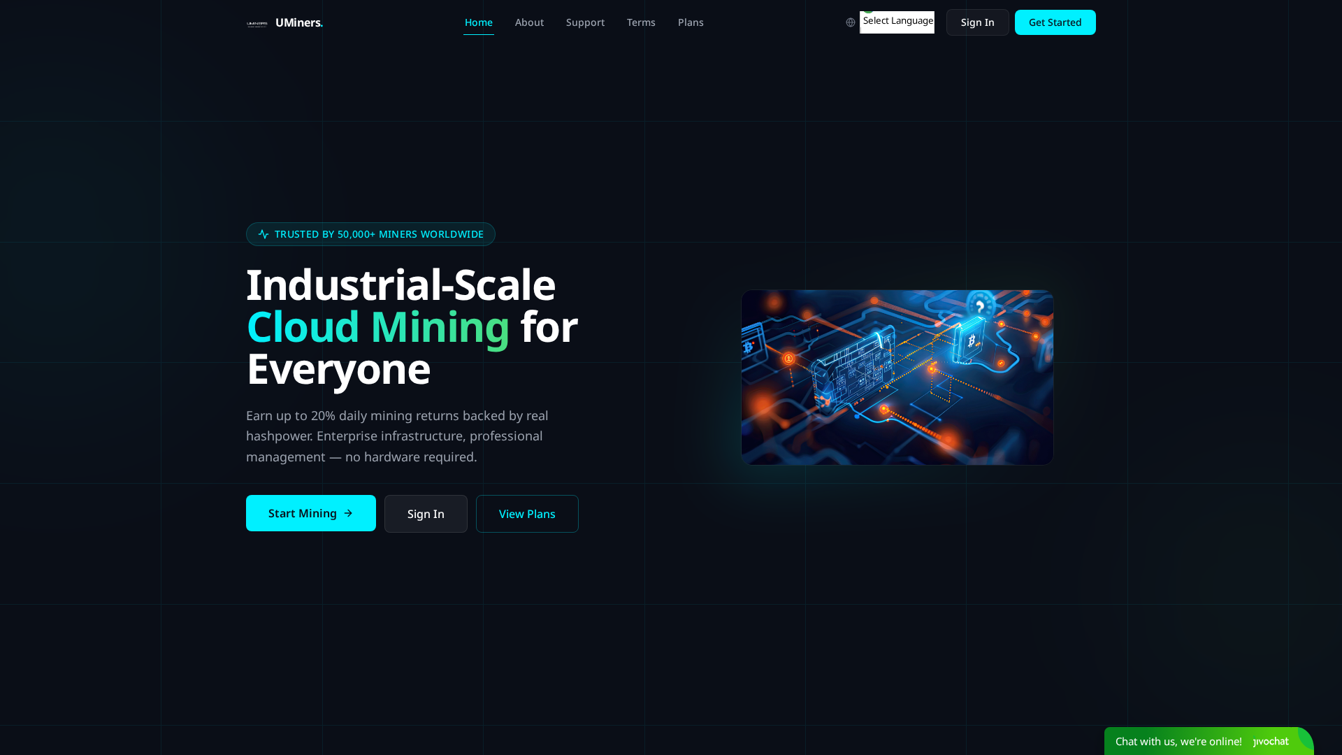 Screenshot of uminersminingfarm.com