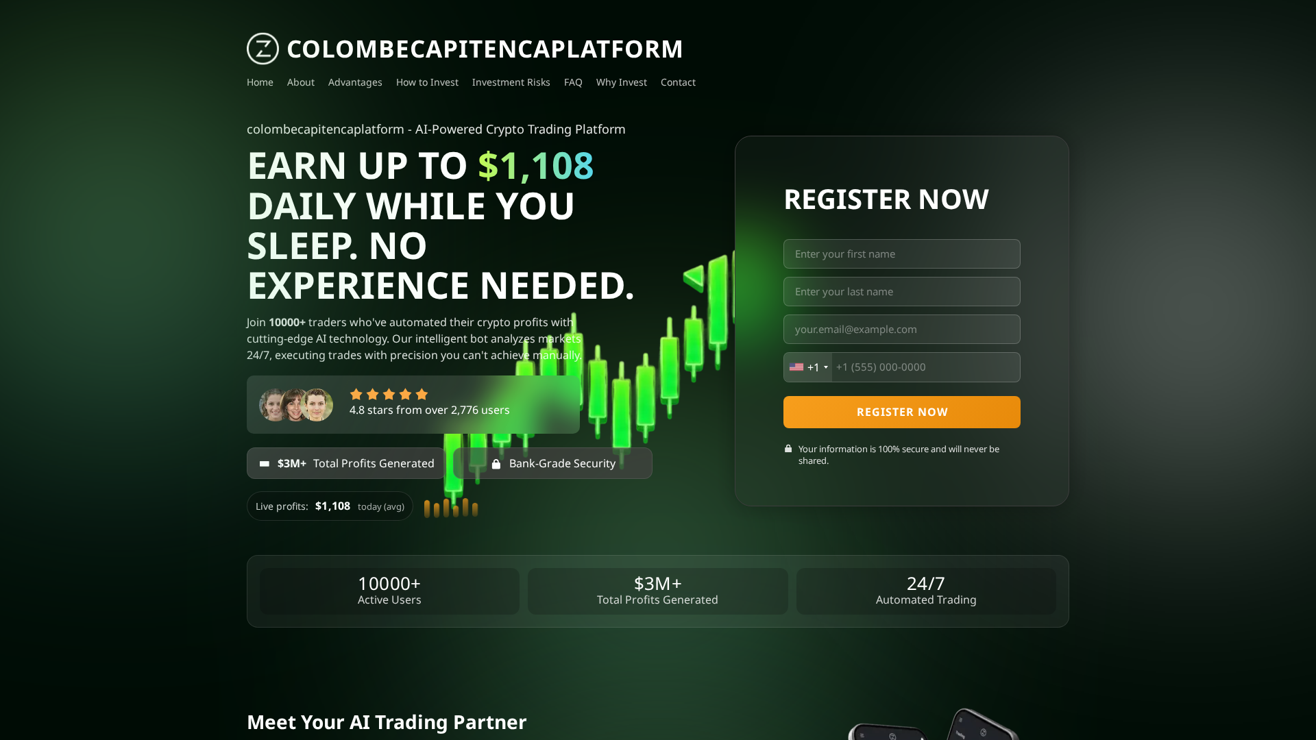 Screenshot of colombecapitencaplatform.com