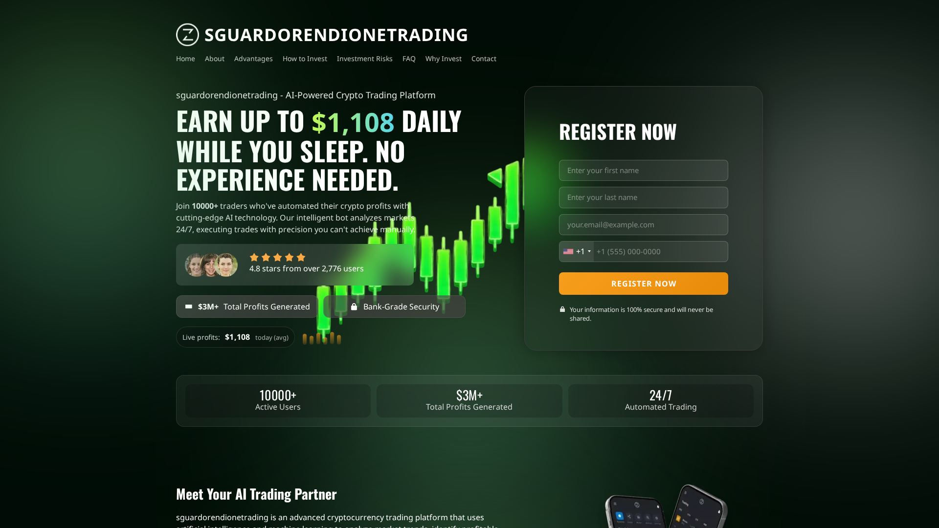 Screenshot of sguardorendionetrading.com