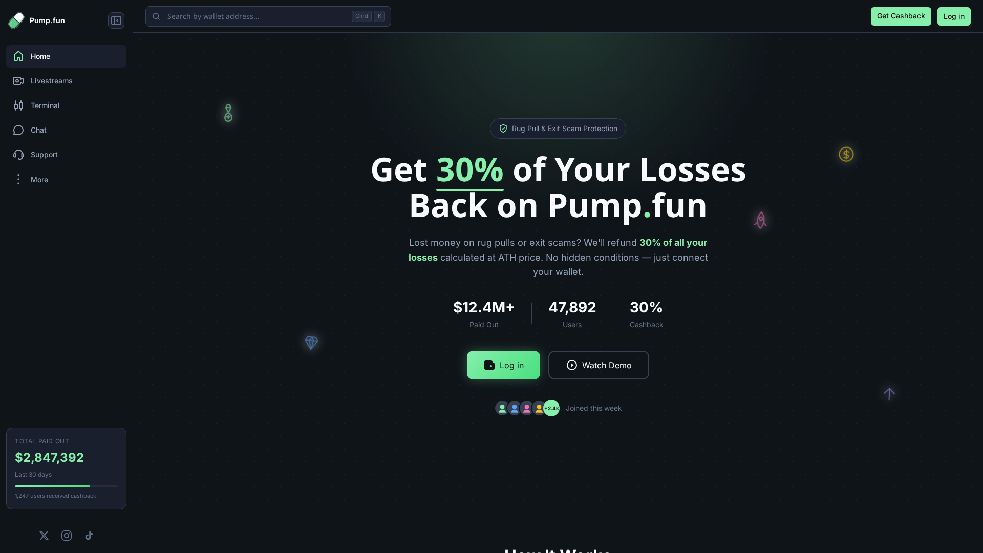 Screenshot of holder-pump.fun