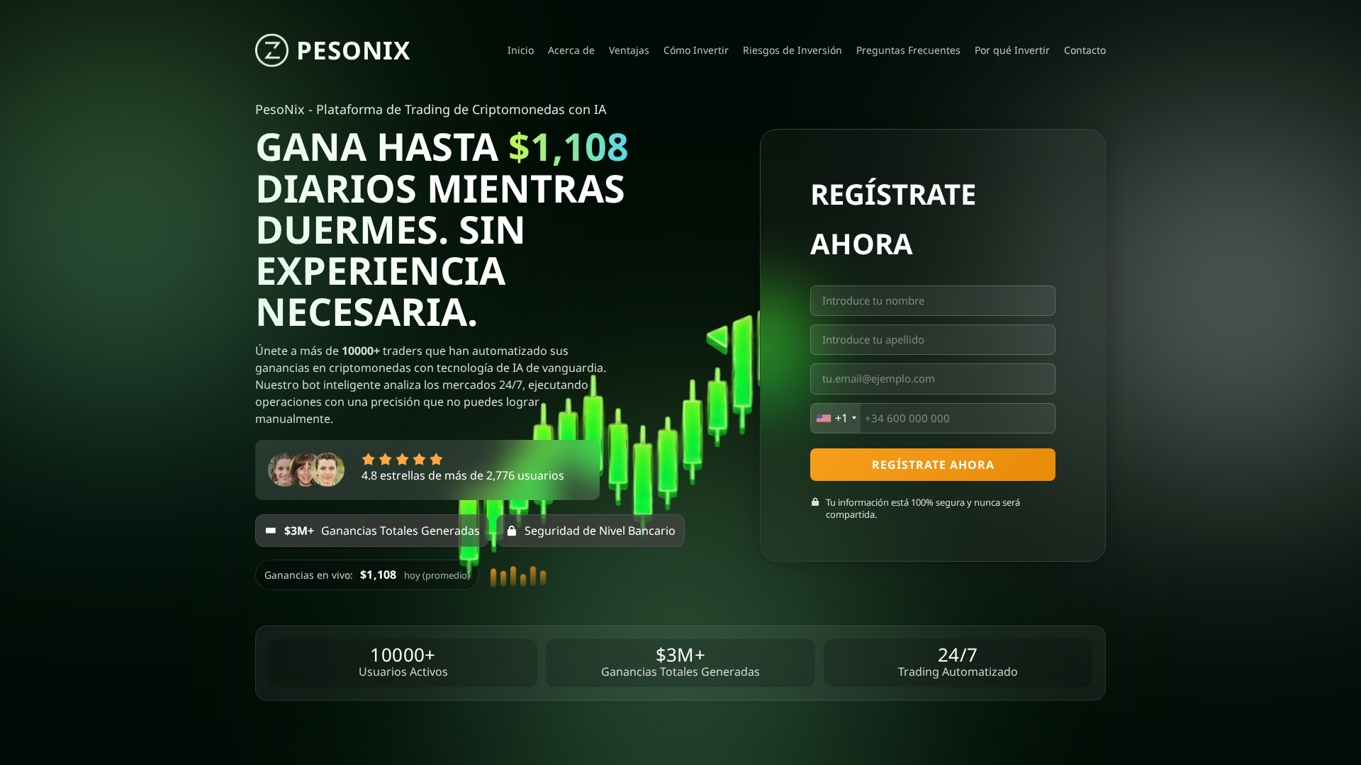 Screenshot of pesonixtrade.com