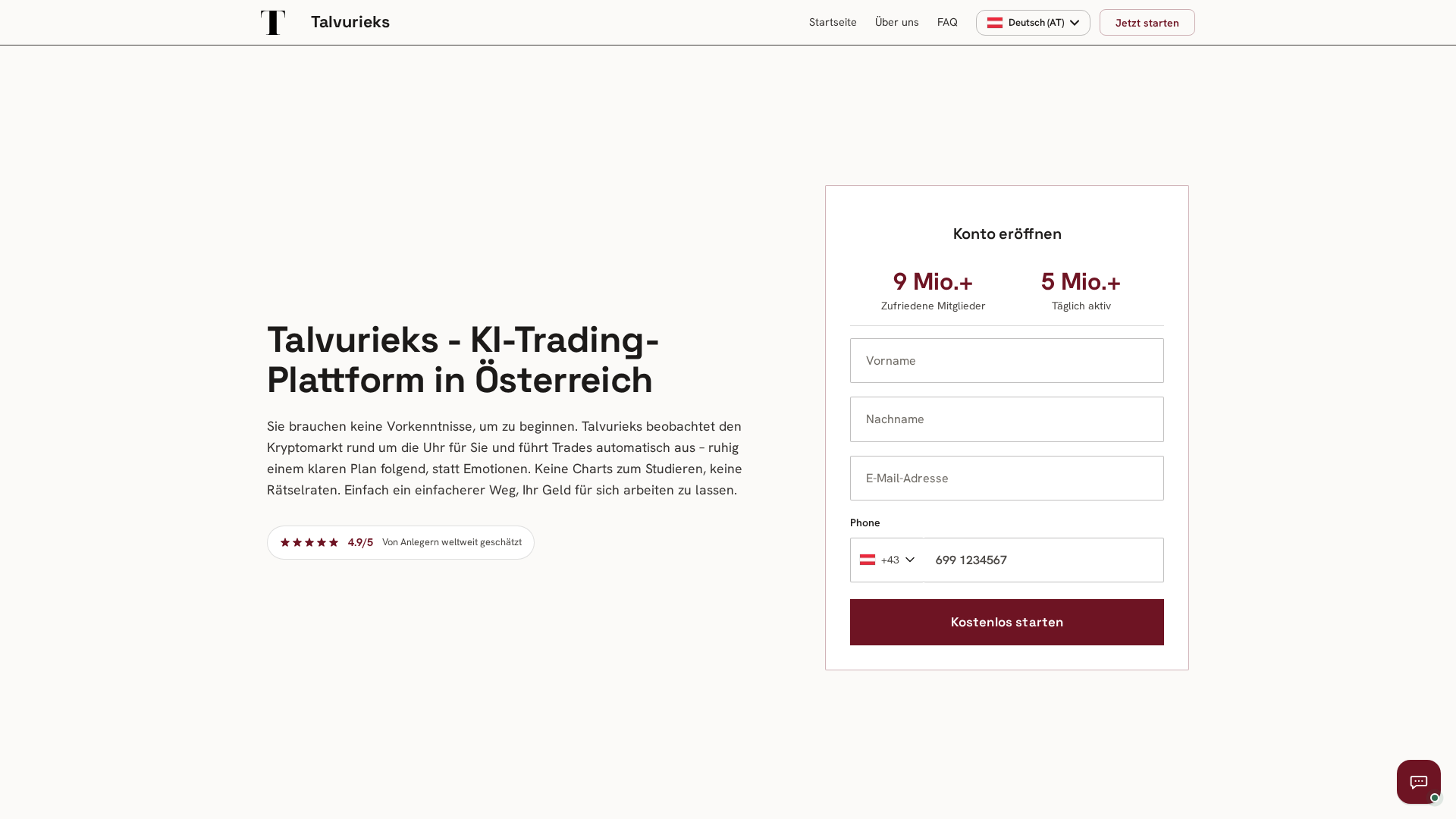 Screenshot of talvurieks-ai.at