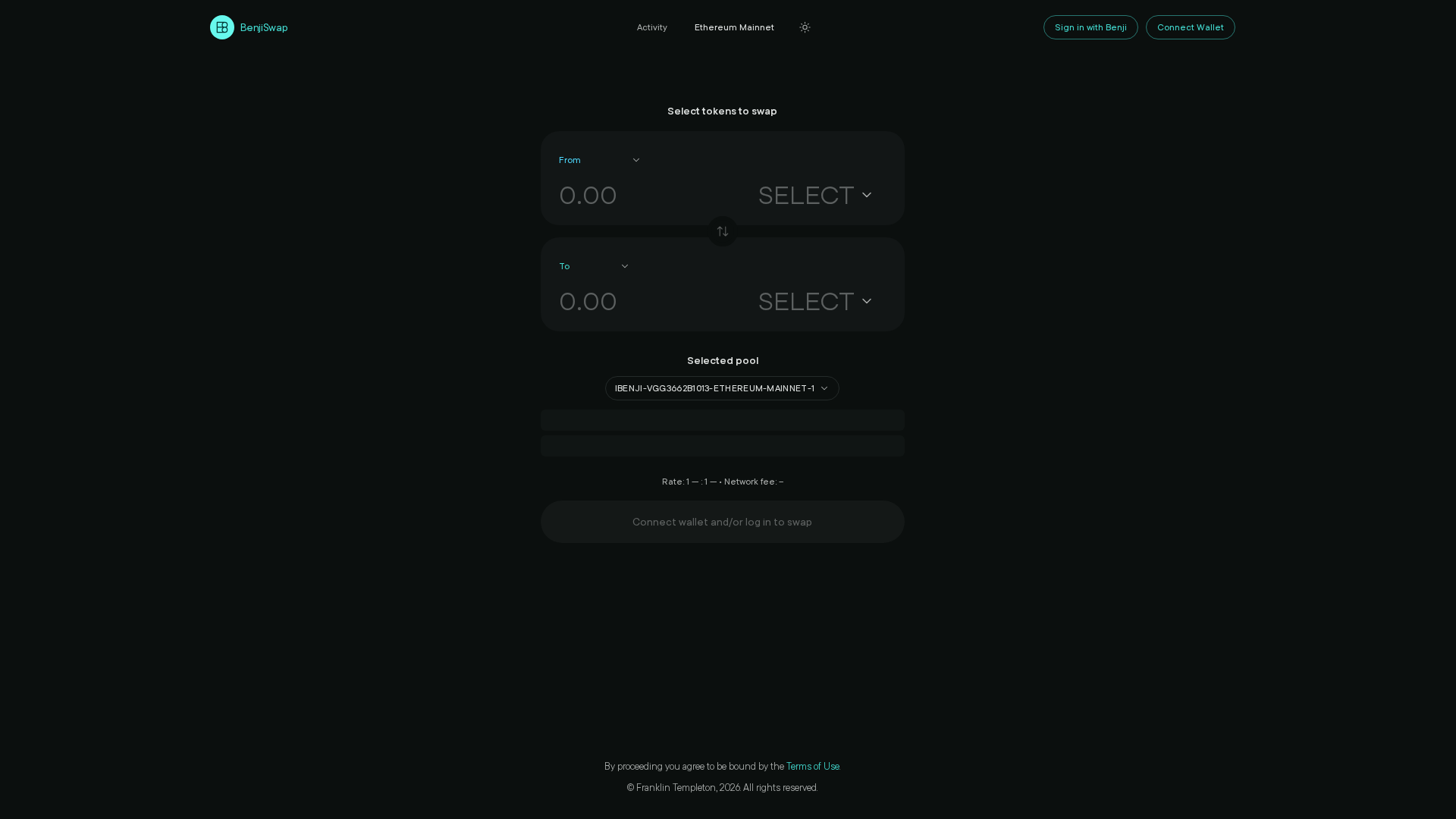 Screenshot of ibenjiswap.io