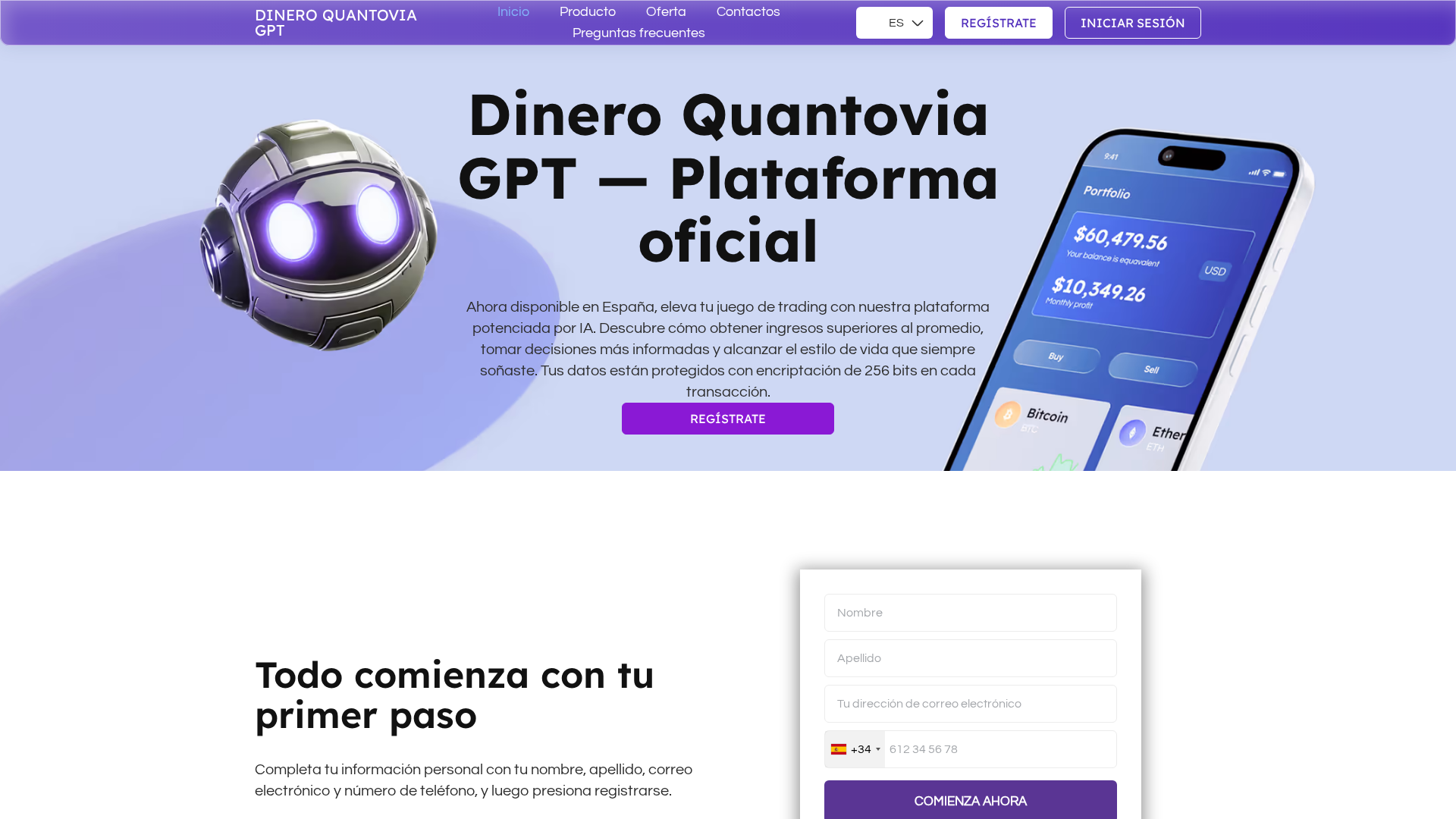 Screenshot of dinero-quantovia-gpt.com