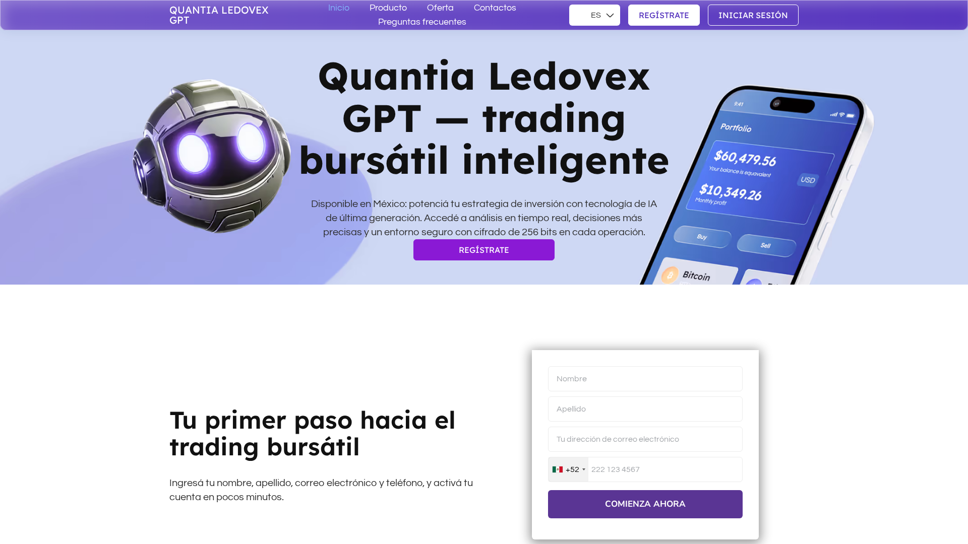 Screenshot of quantia-ledovex-gpt.com