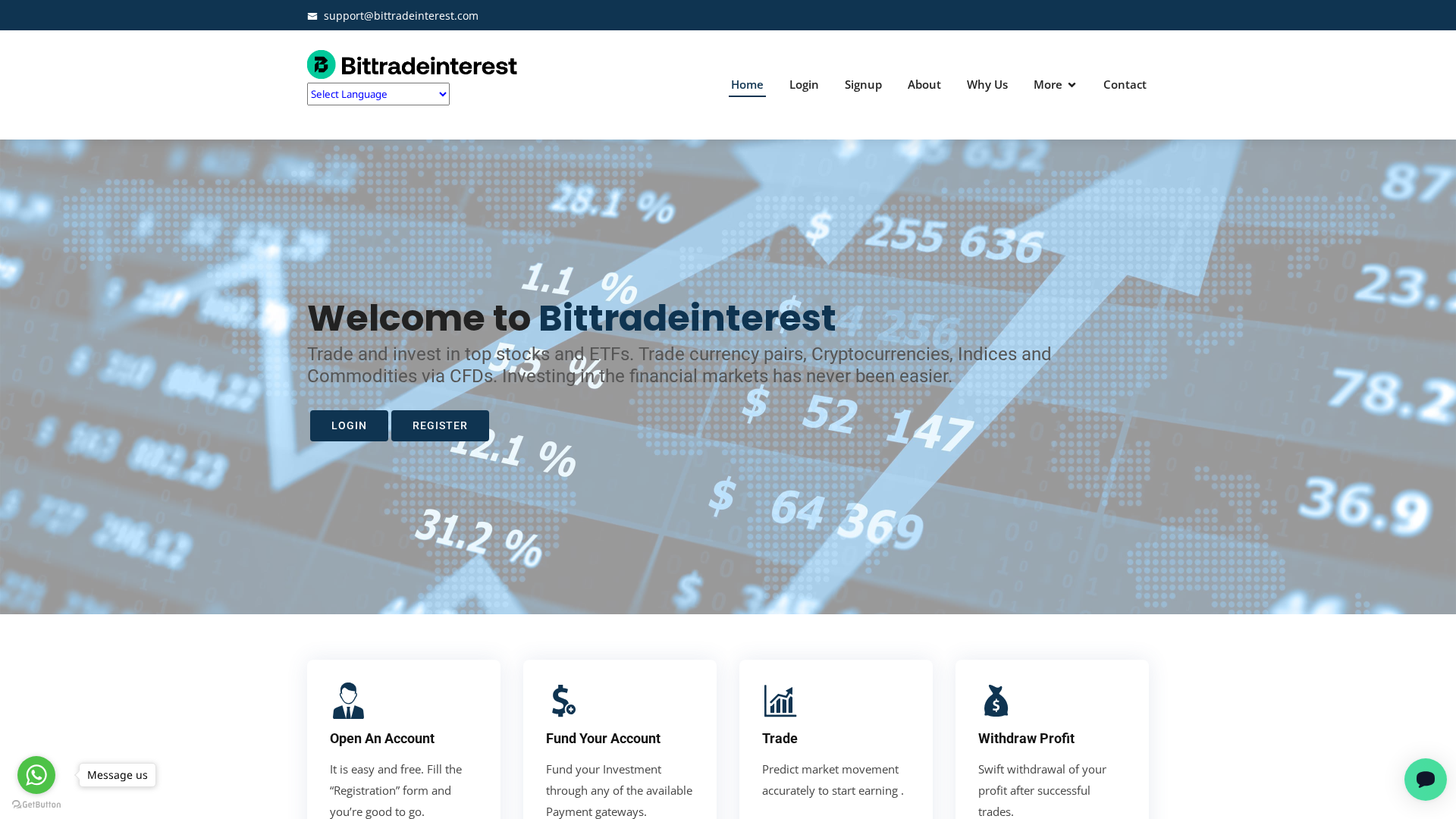 Screenshot of bittradeinterest.com