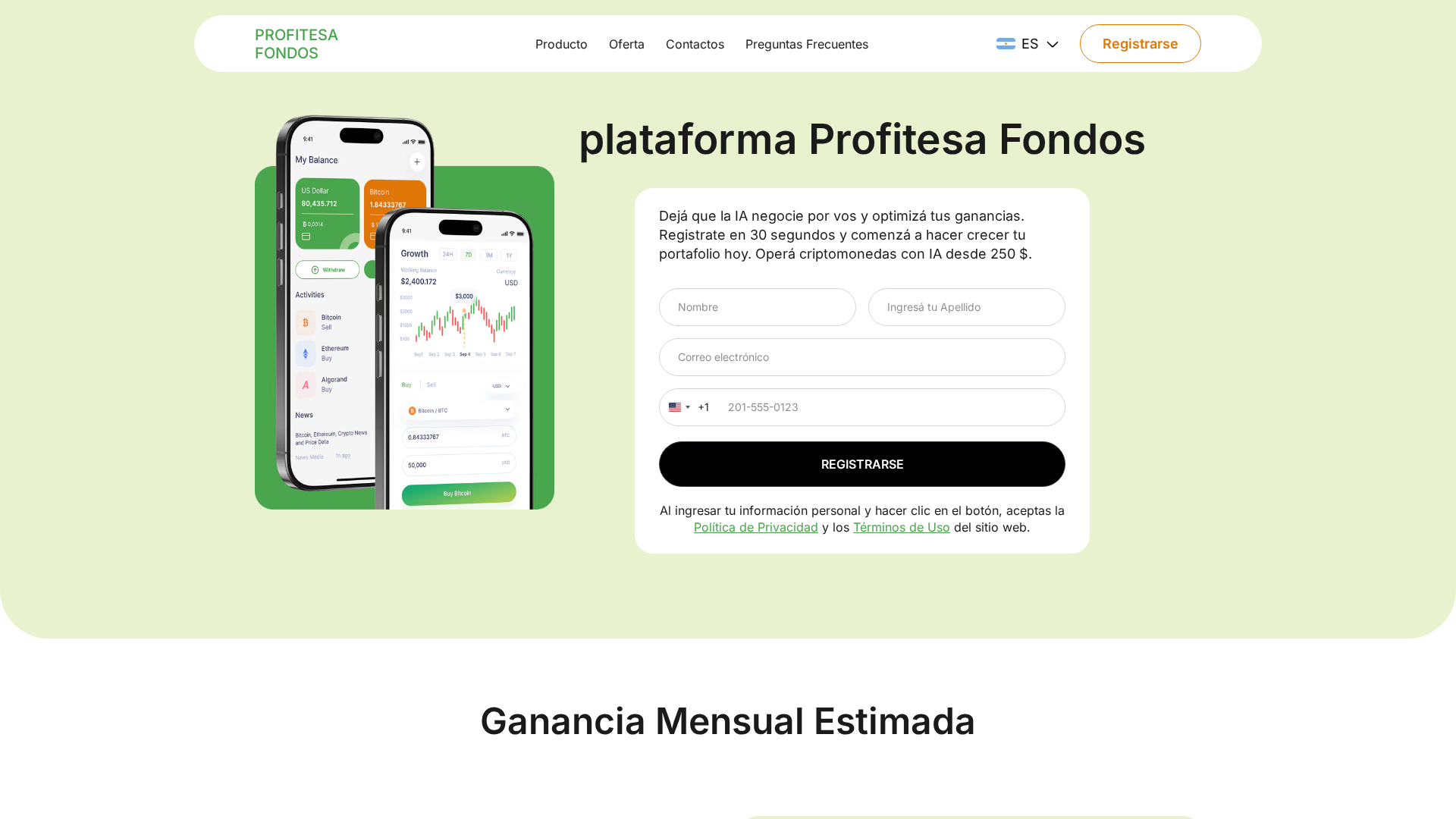 Screenshot of profitesafondos.com