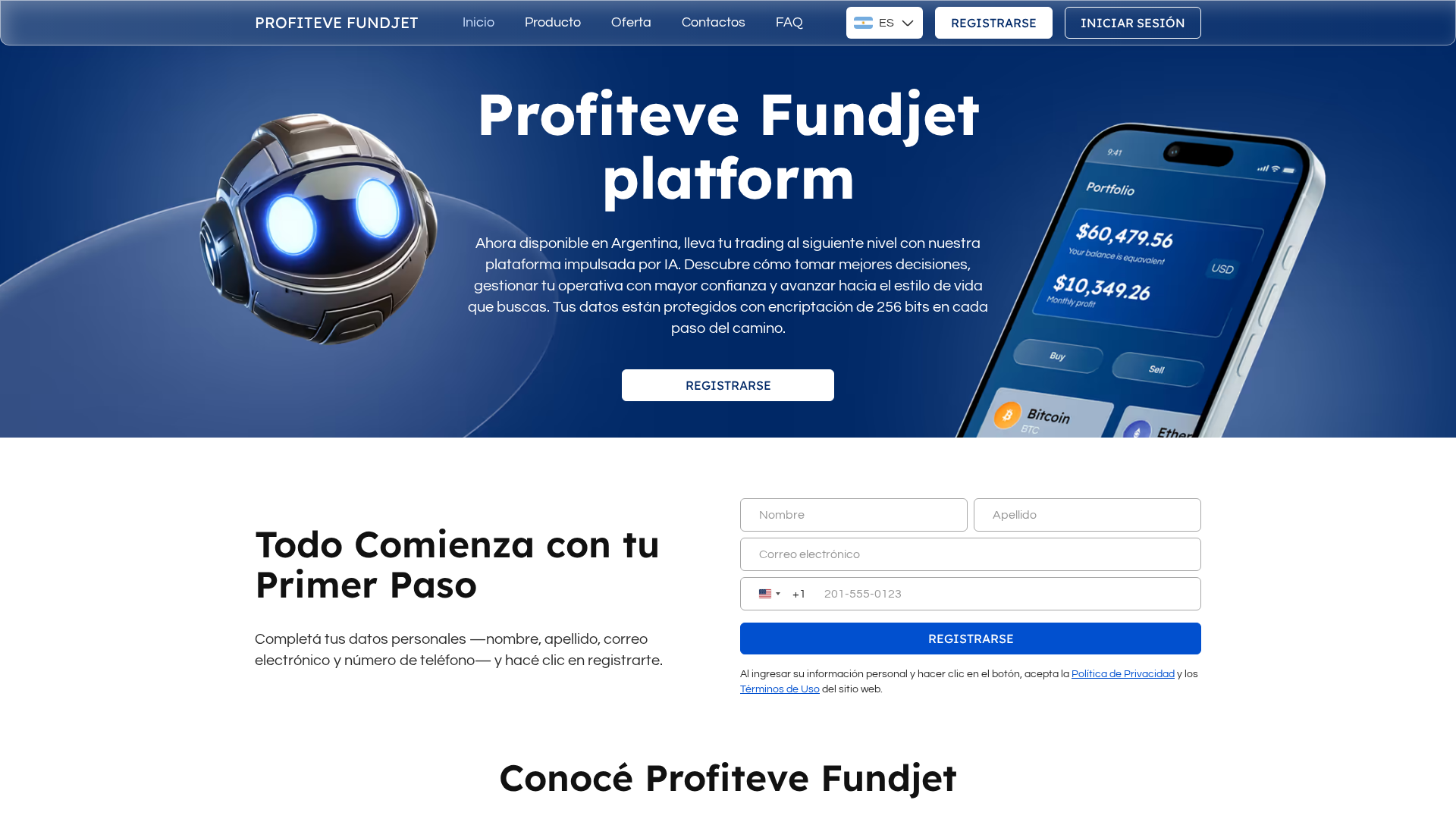 Screenshot of profitevefundjet.com