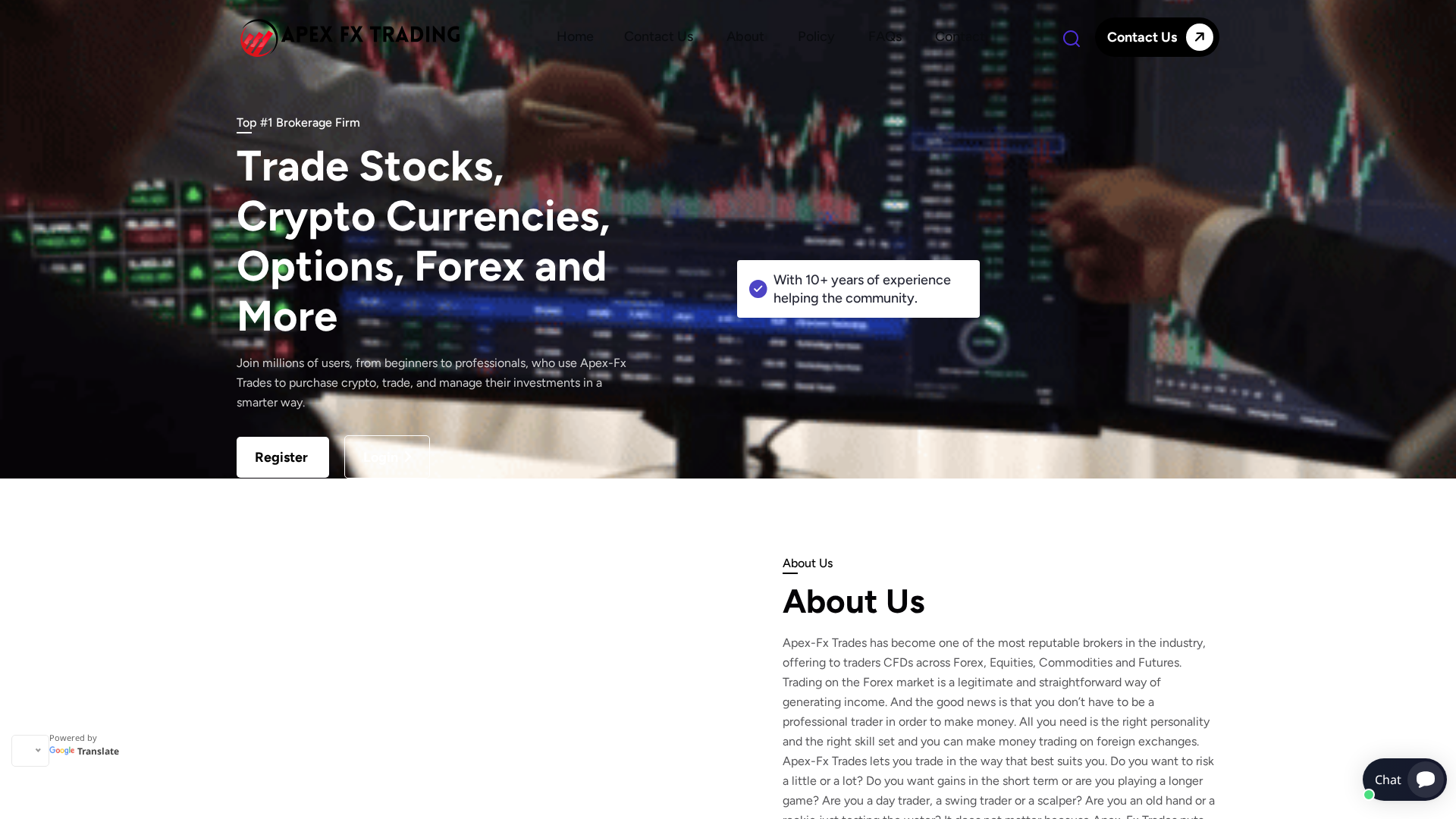 Screenshot of apexfxtrades.org
