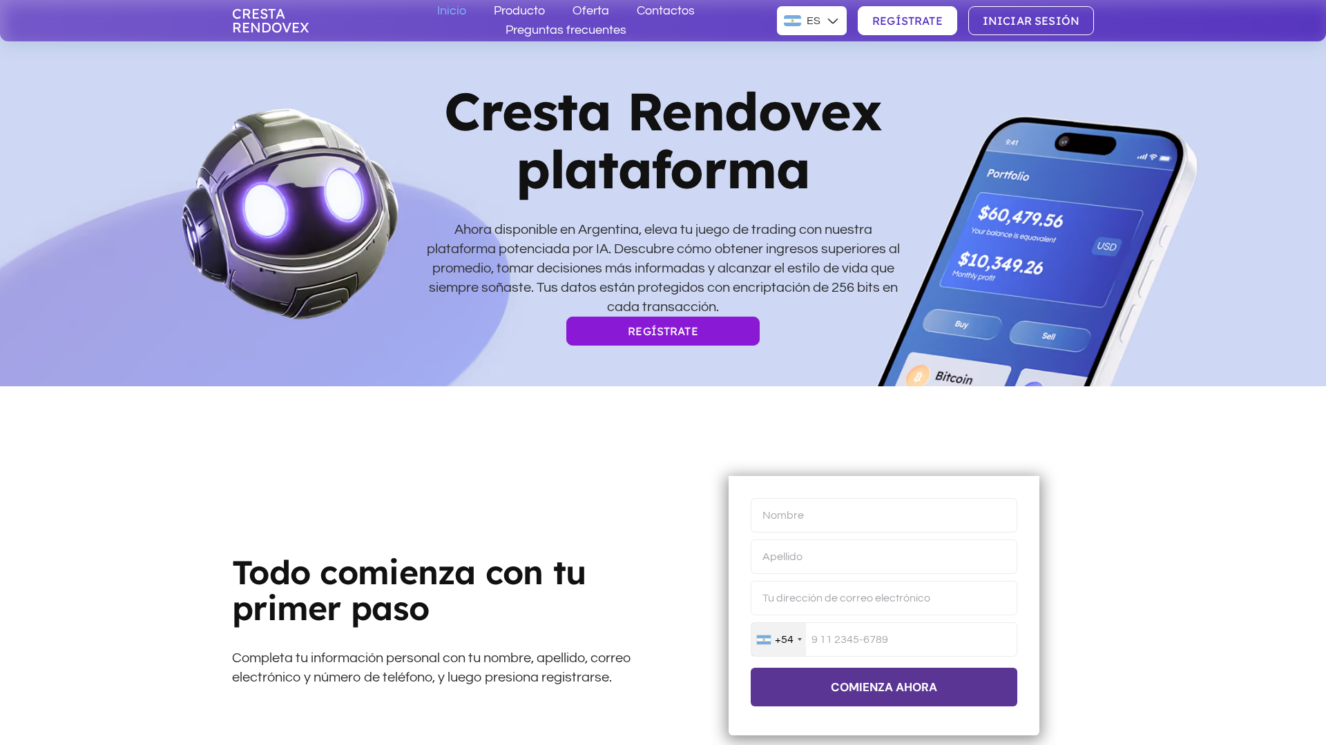 Screenshot of cresta-rendovex.com