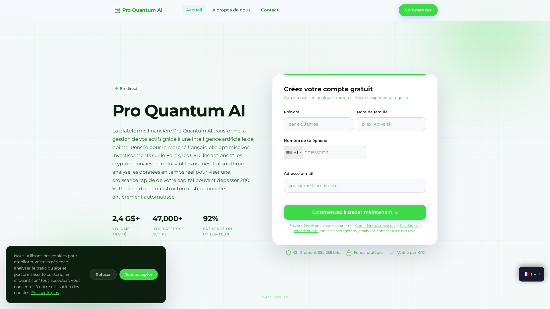 Screenshot of proquantum-ai.org
