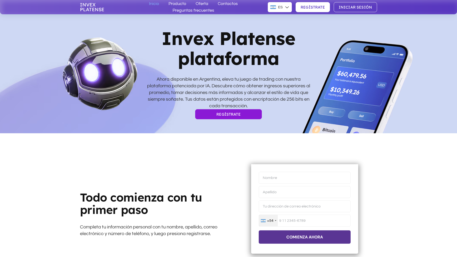 Screenshot of invex-platense.com
