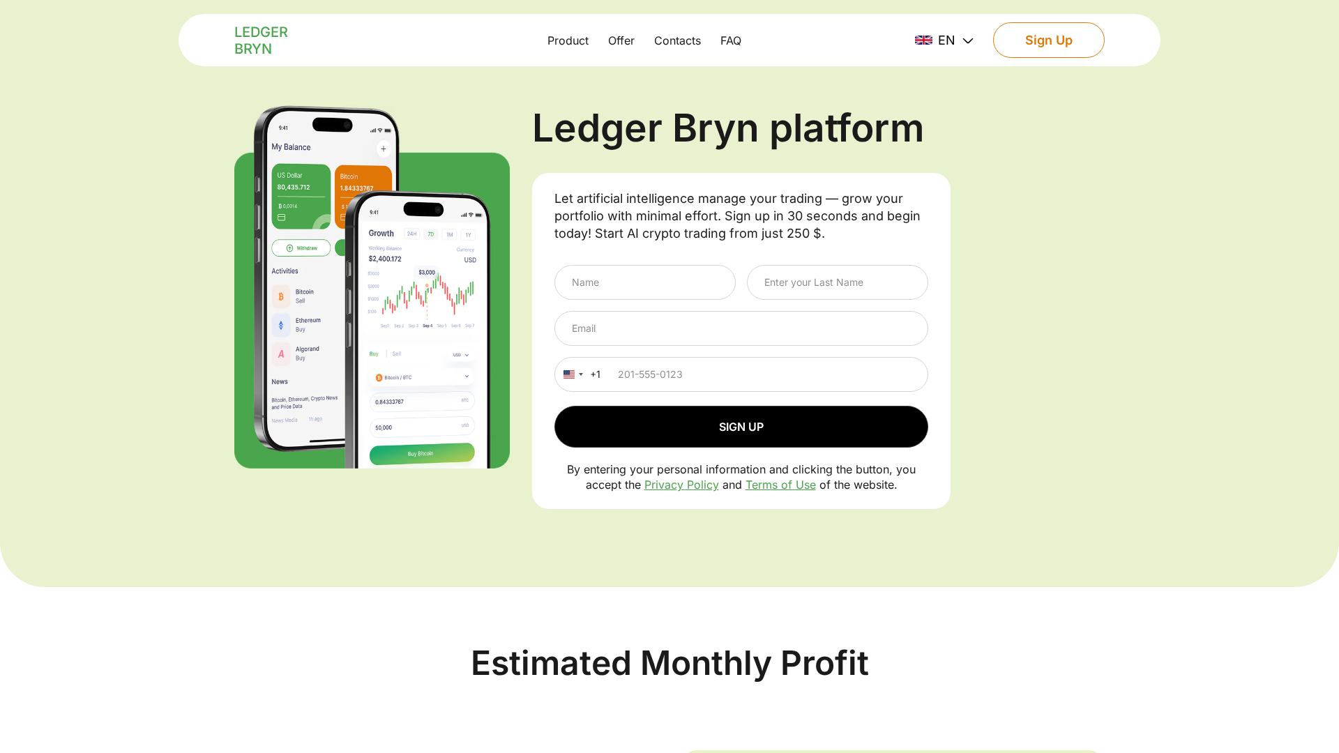 Screenshot of ledger-bryn.com