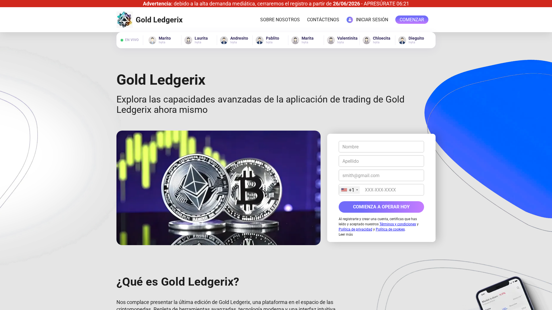 Screenshot of goldledgerixbot.com