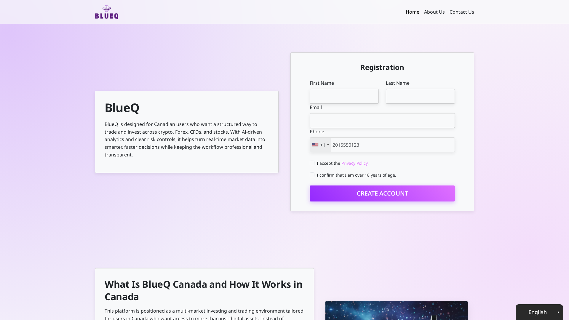 Screenshot of blueq.org