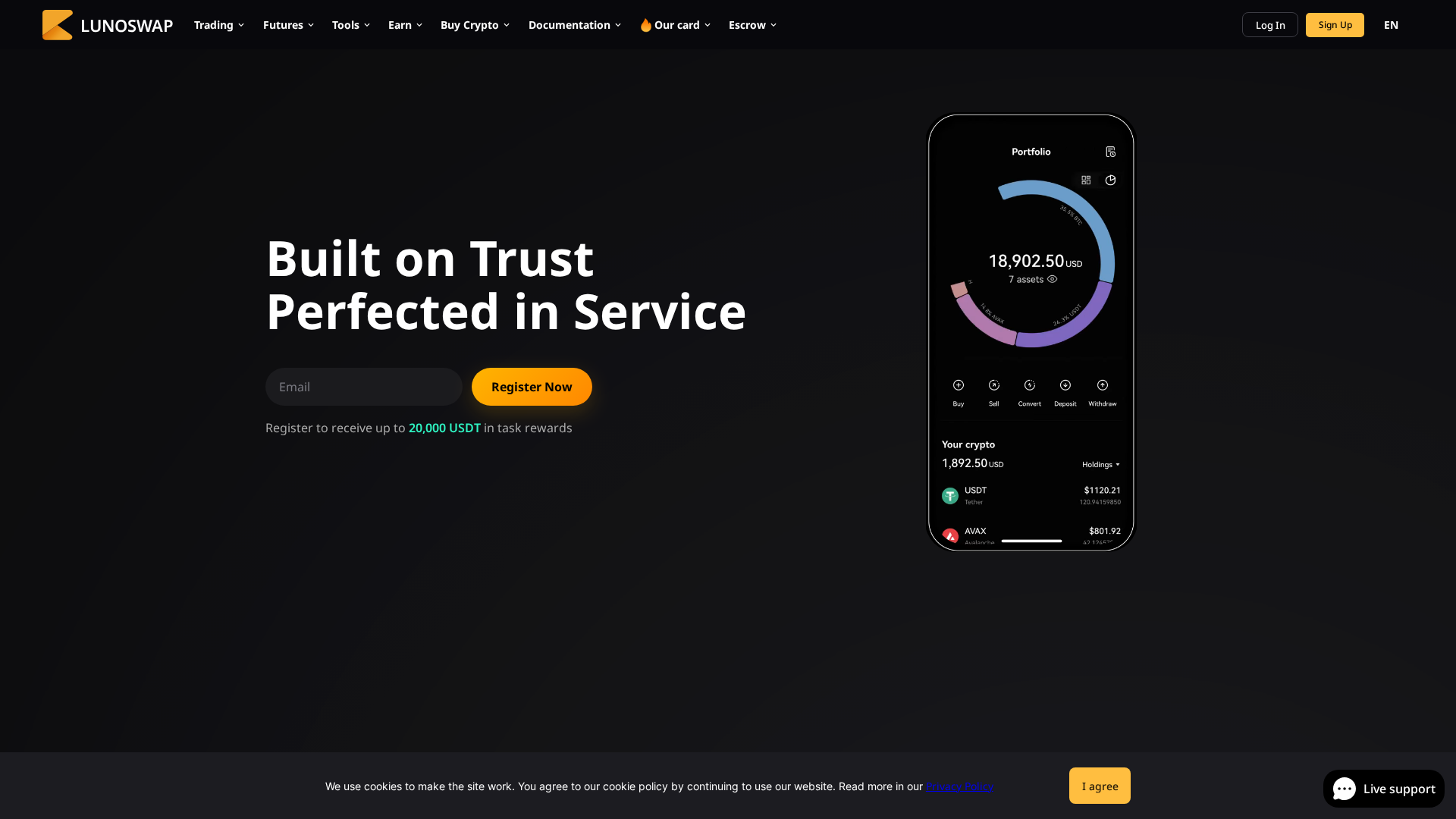 Screenshot of luno-swap.com
