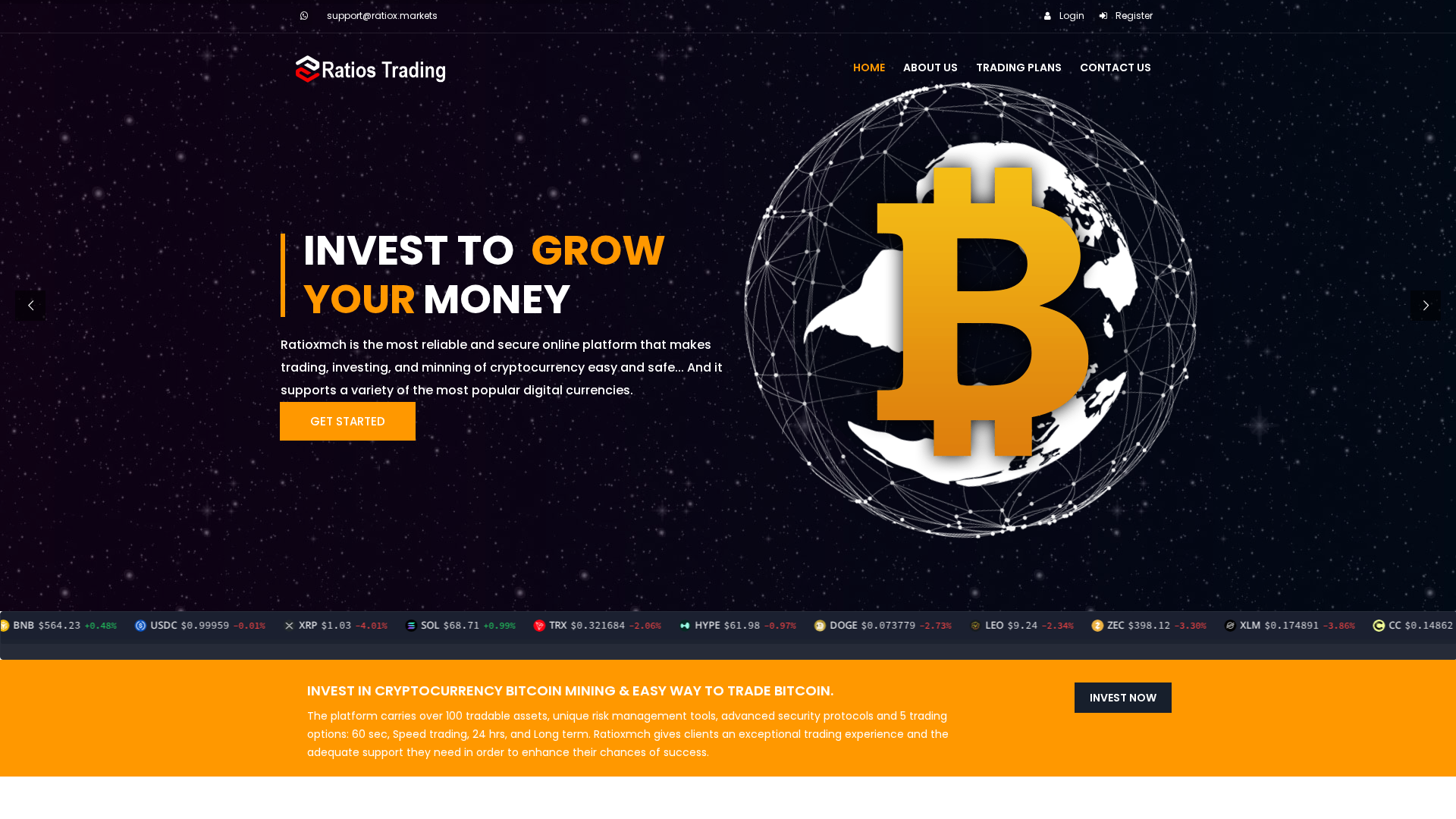 Screenshot of ratiox.markets