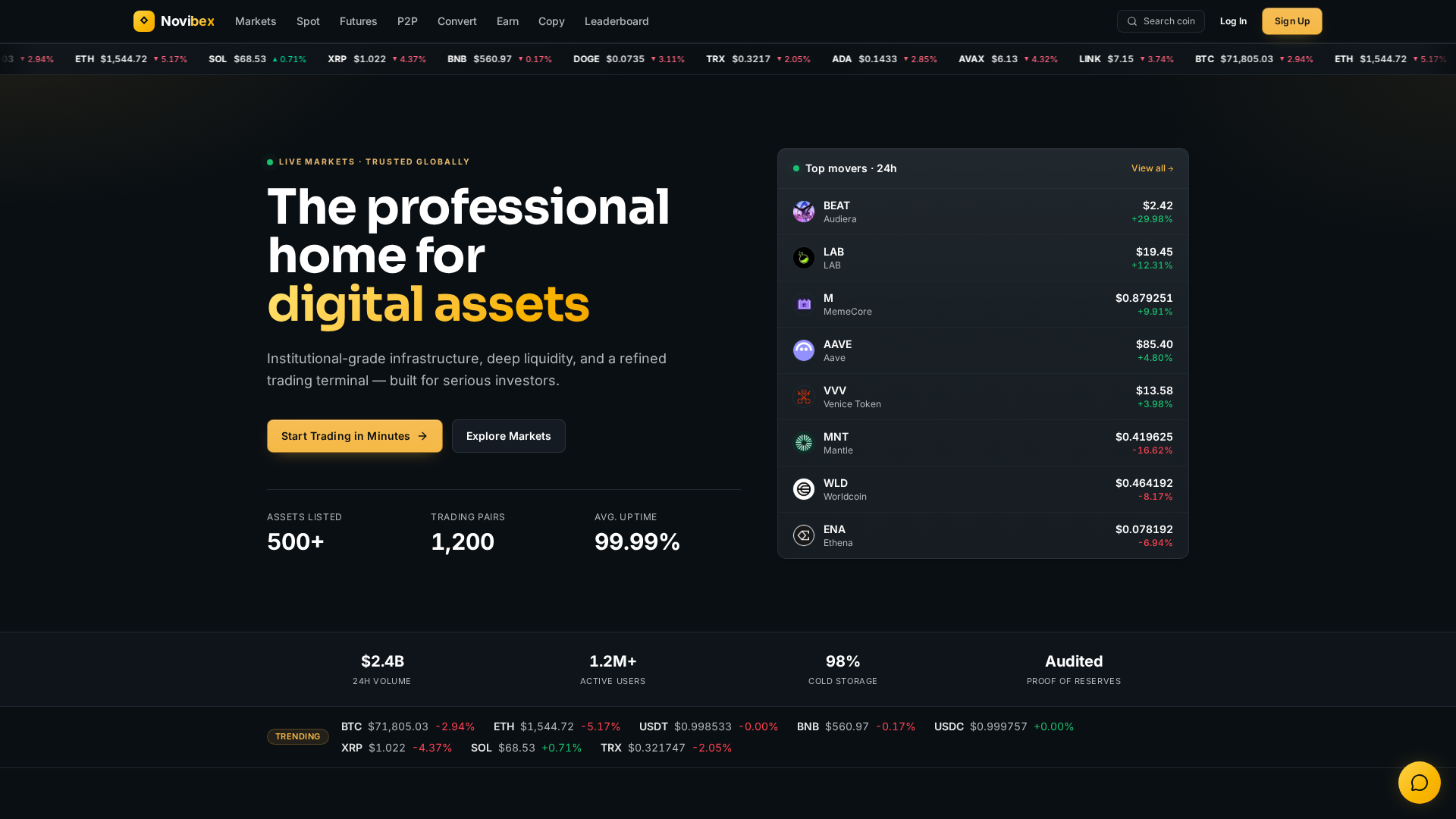 Screenshot of novibex.com