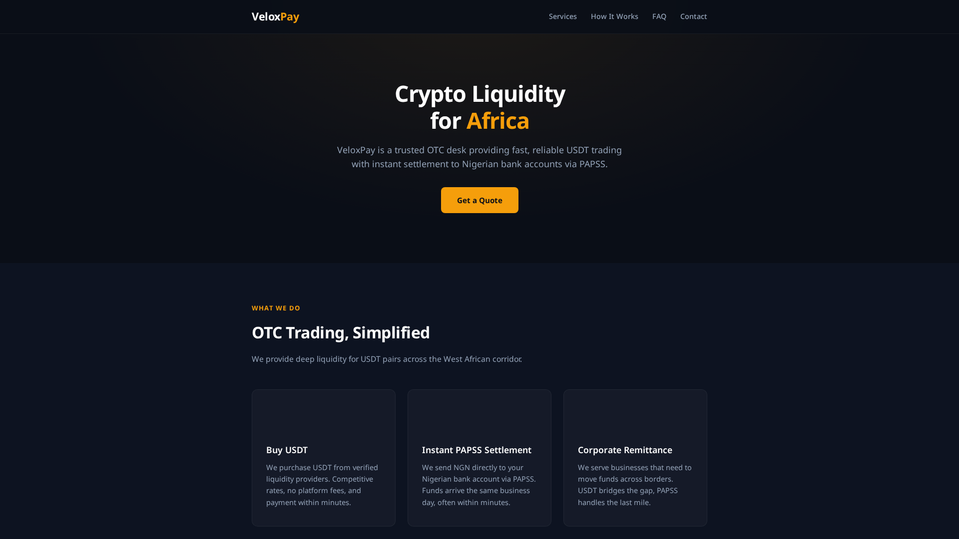 Screenshot of veloxpay.xyz