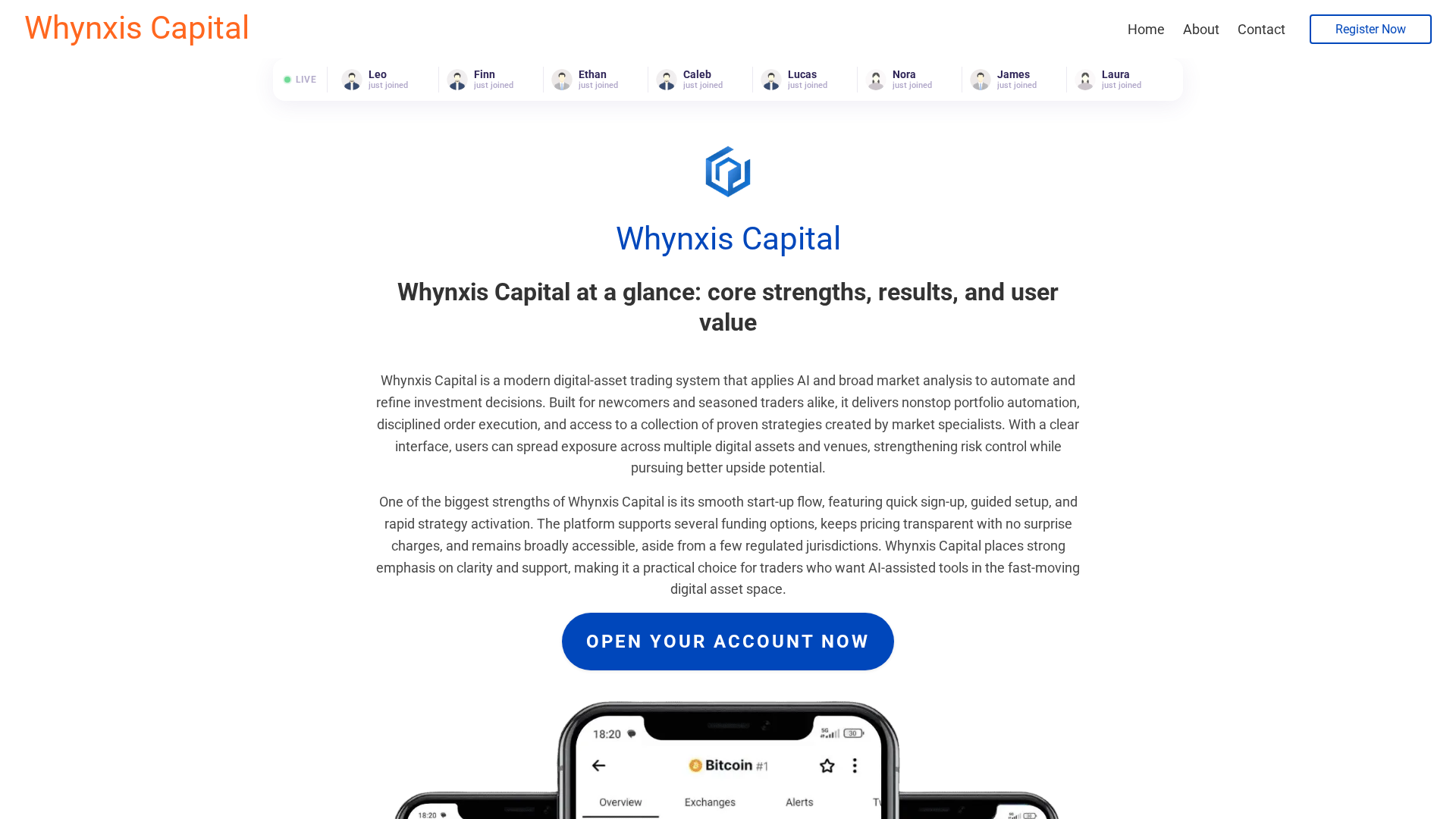 Screenshot of whynxiscapital-ai.com