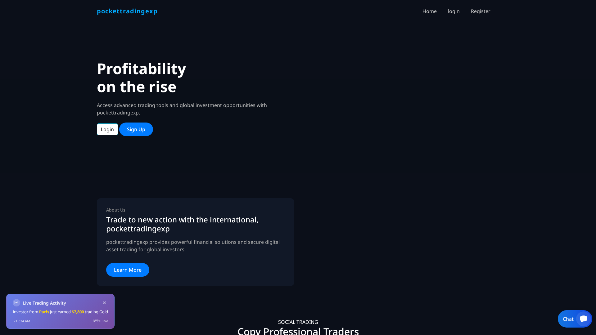 Screenshot of pockettradingexp.online