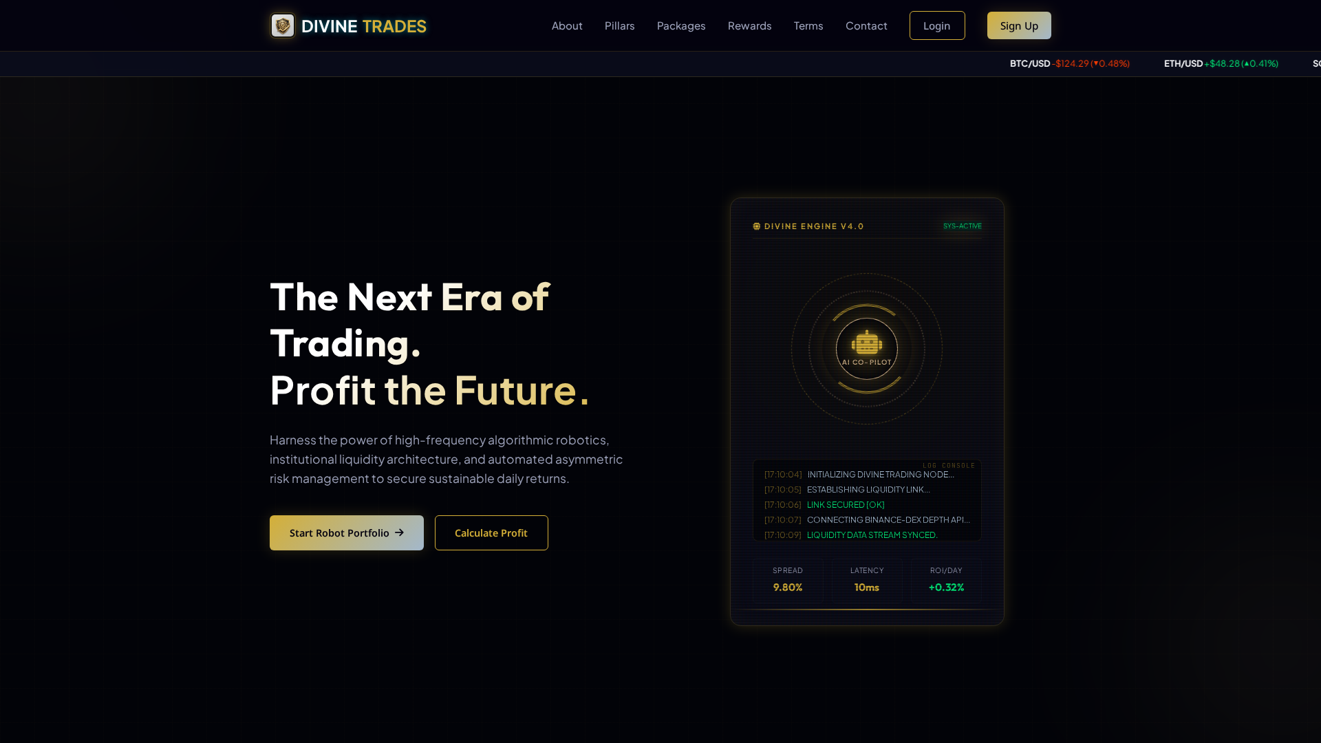 Screenshot of divinetrades.live