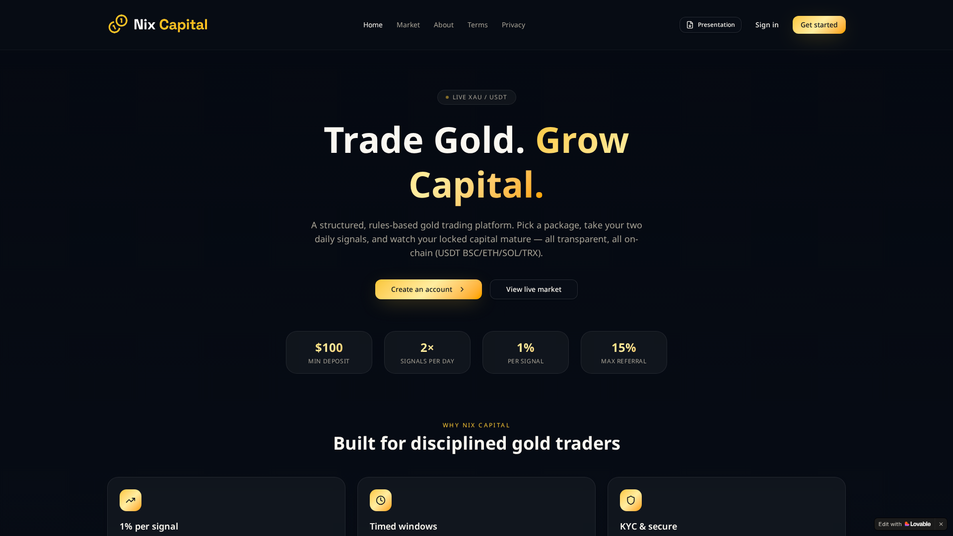 Screenshot of nixcapital.live