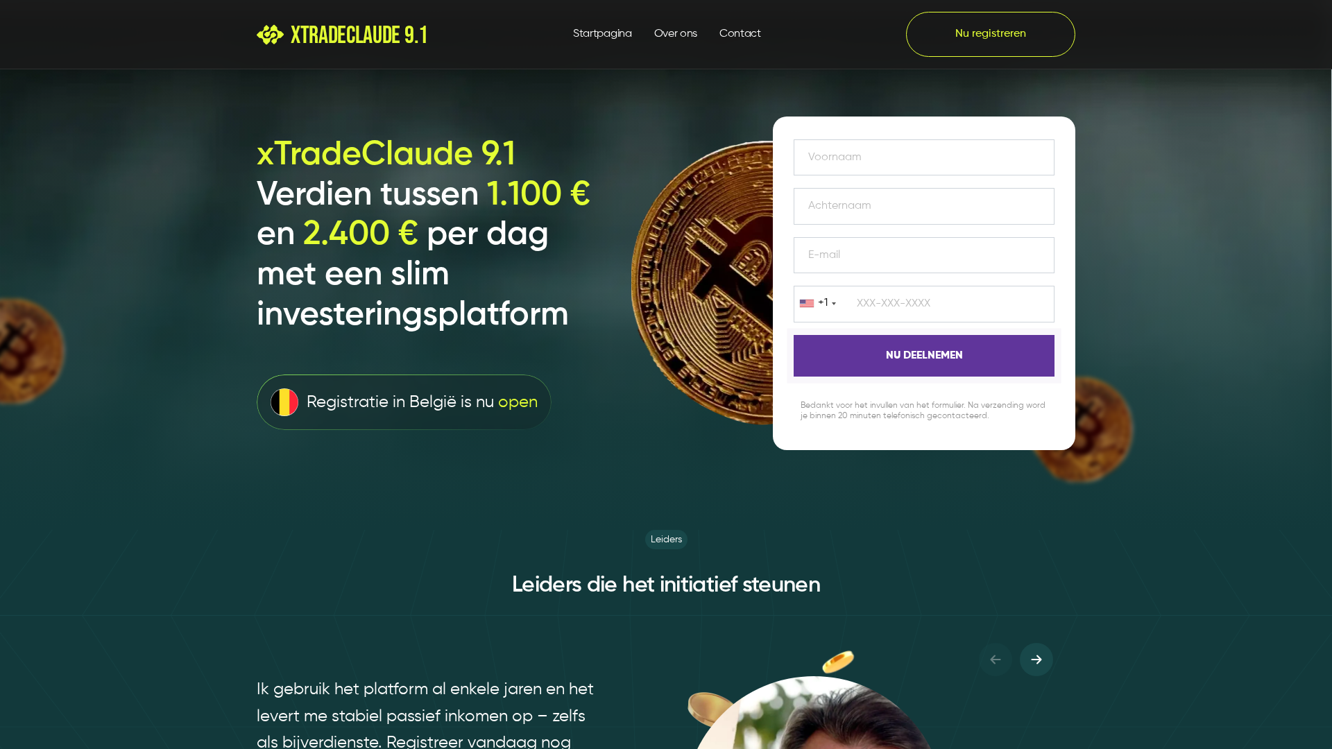 Screenshot of xtradeclaude91-be.com