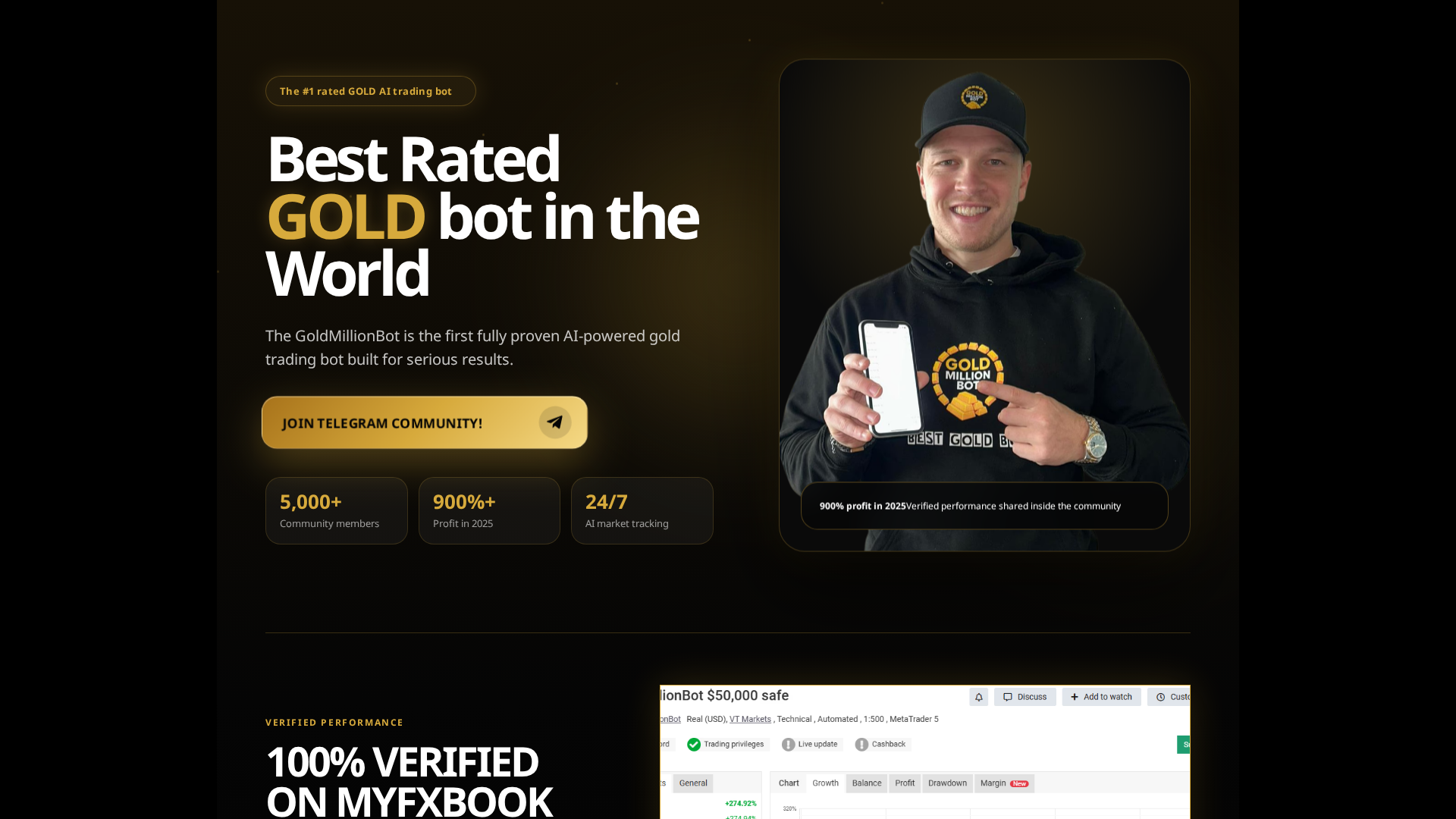Screenshot of goldmillionbotfx.com