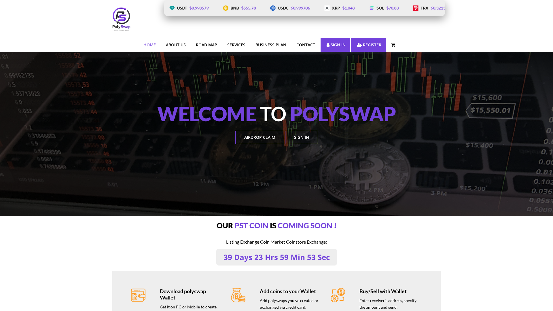 Screenshot of polyswap.live