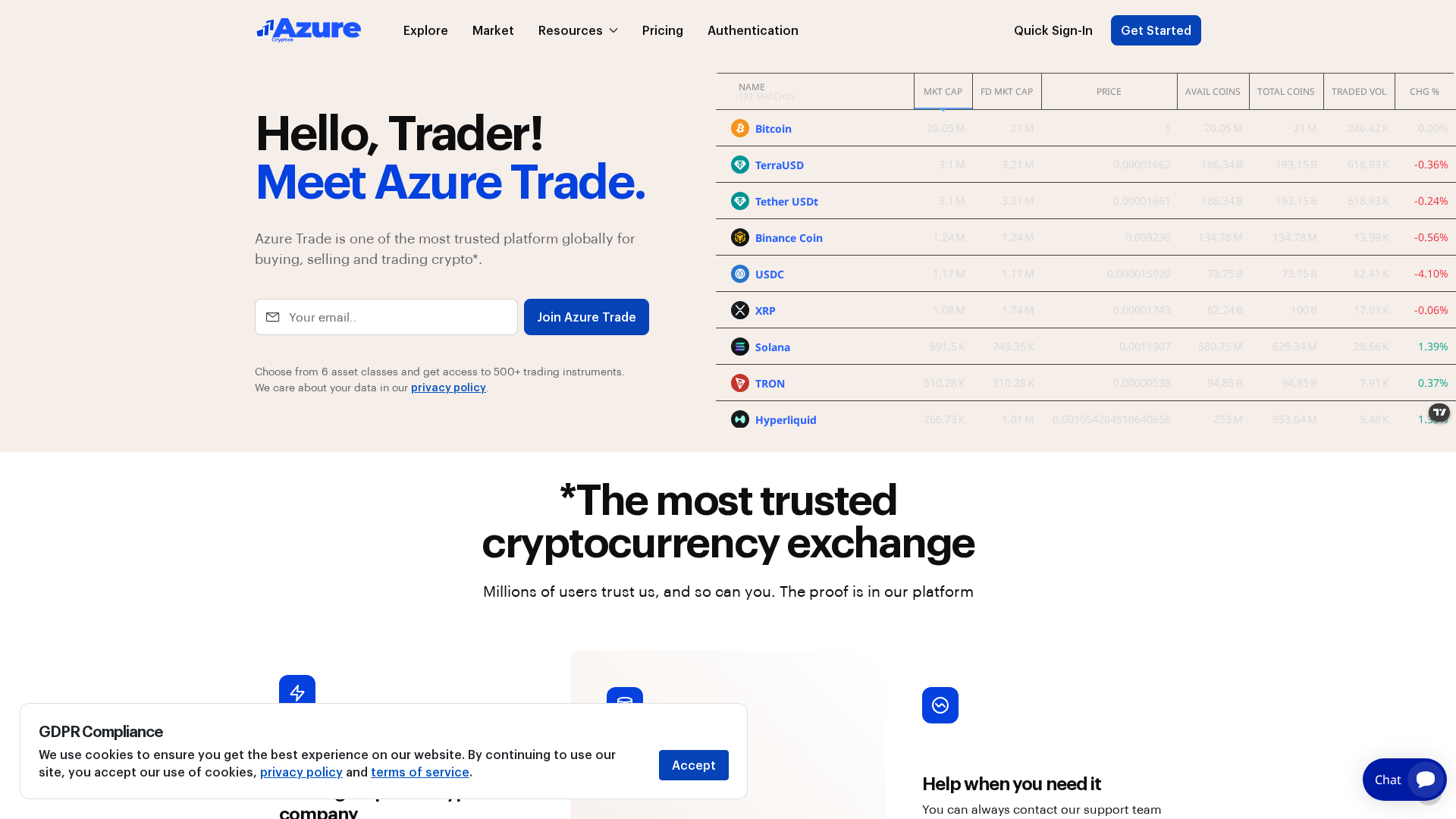 Screenshot of azurecryptox.com