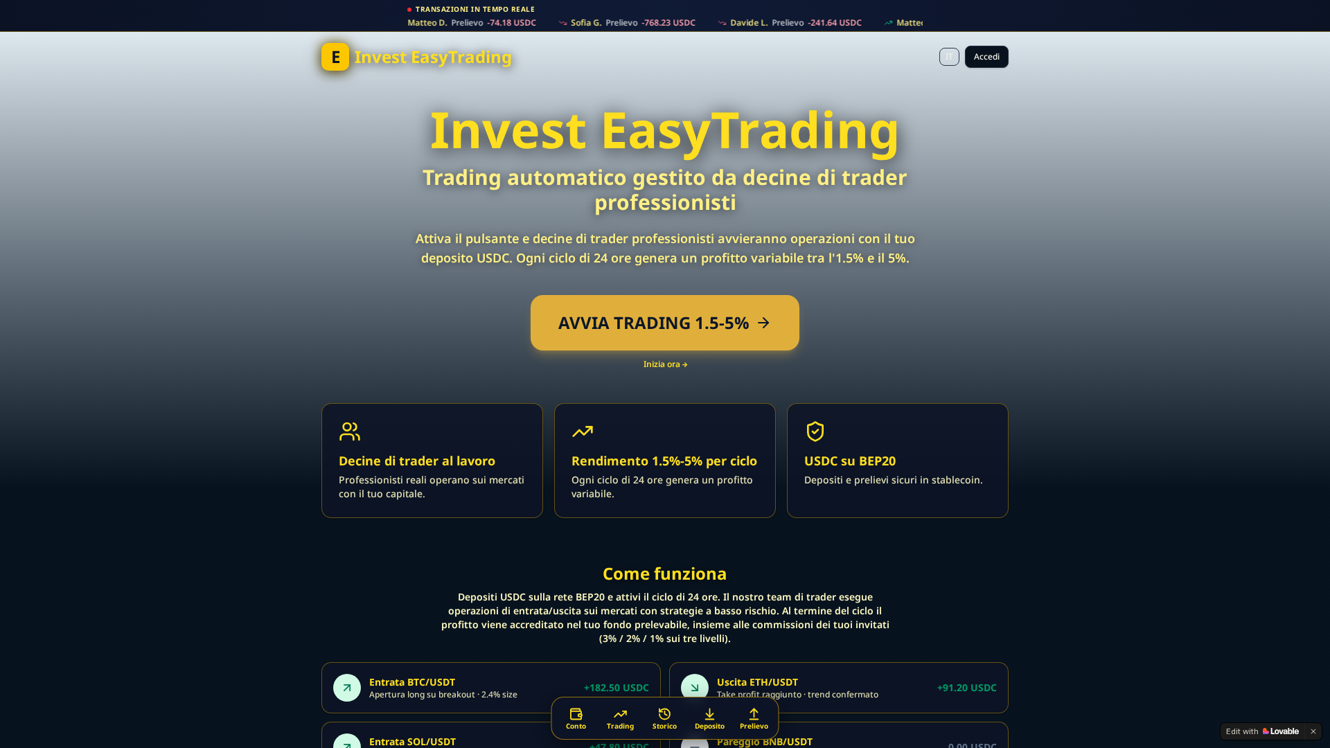 Screenshot of easytrading.exchange