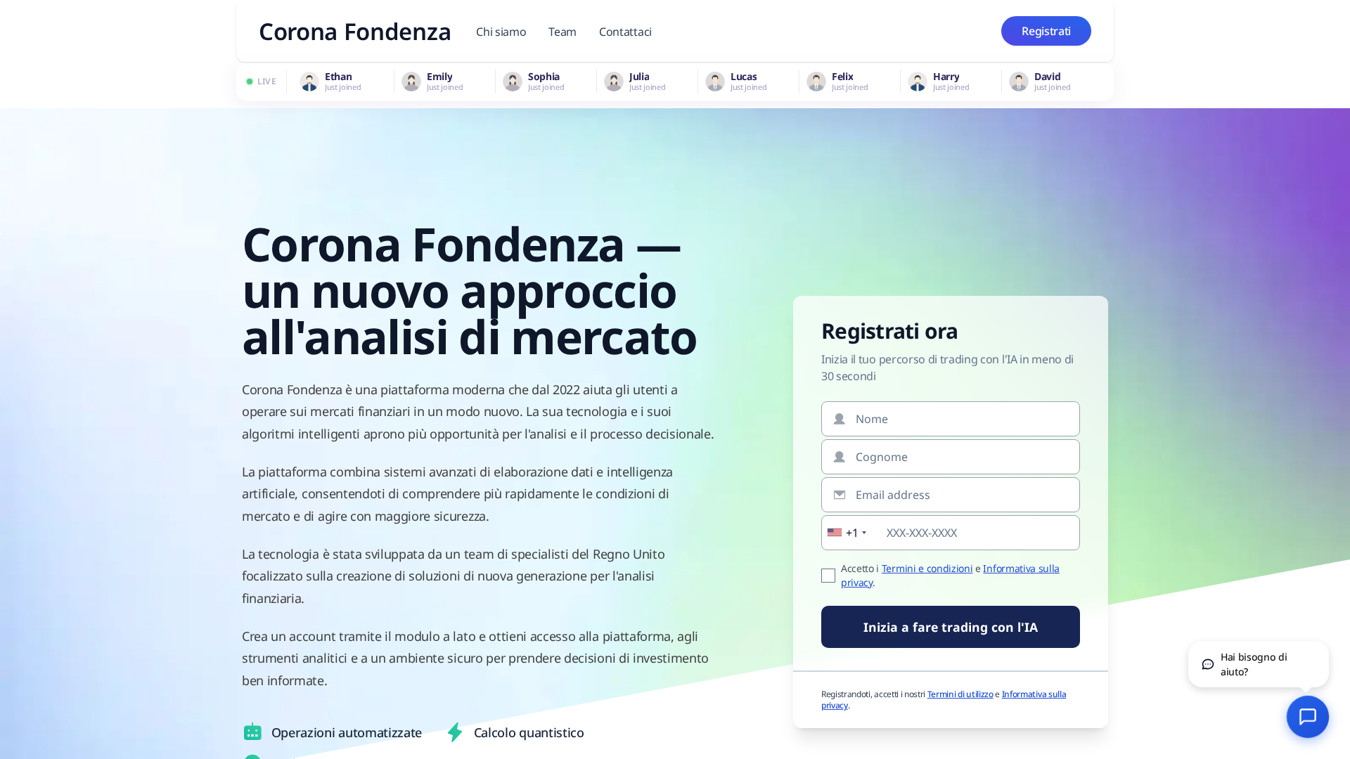 Screenshot of coronafondenza-ai.com